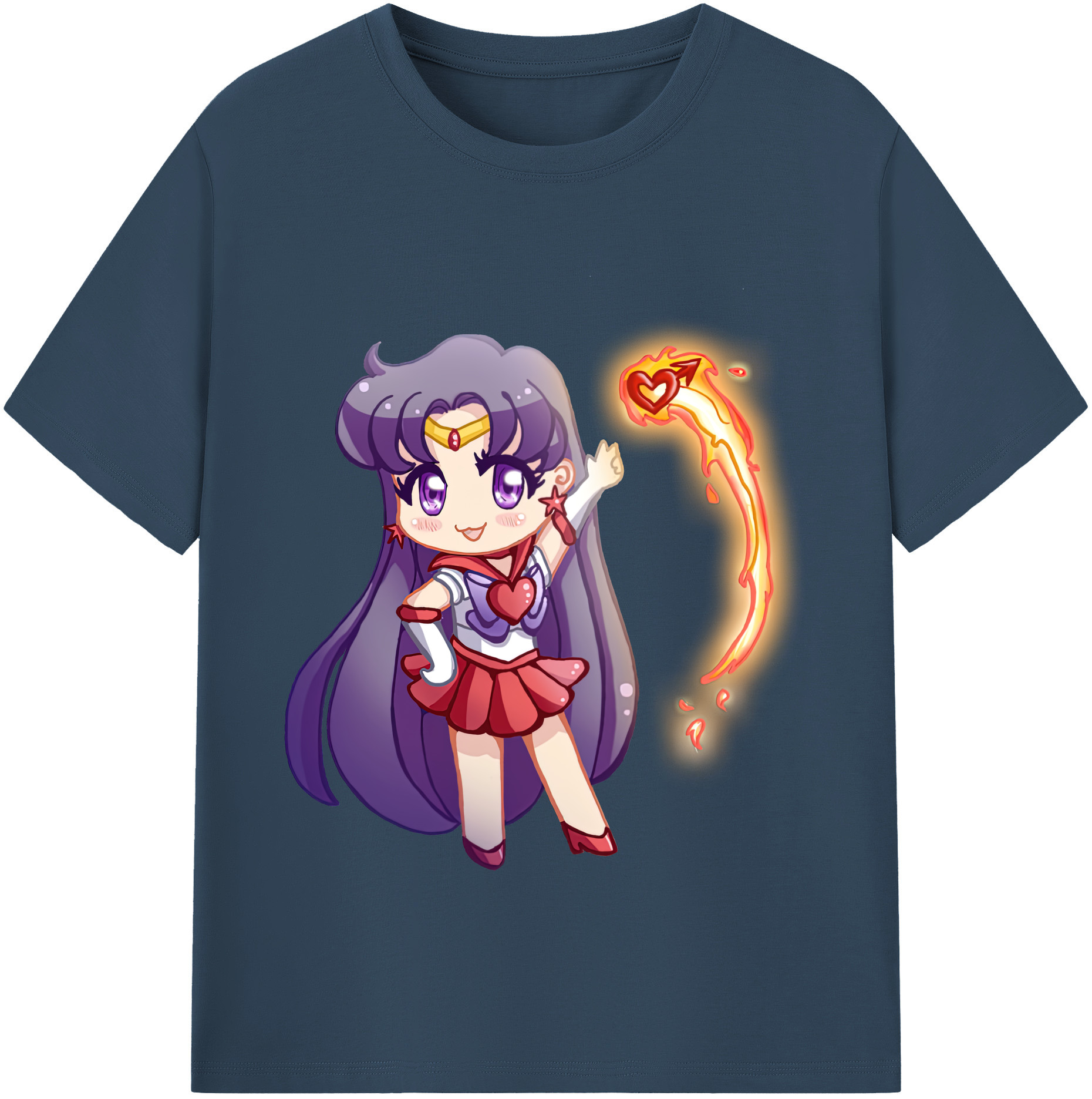 （画像用） 美少女戦士セーラームーン 火野レイ ひの レイ Sailor Moon Hino Rei （セーラーマーズ,Sailor Mars） レディースカジュアルプリントTシャツ（綿100％）