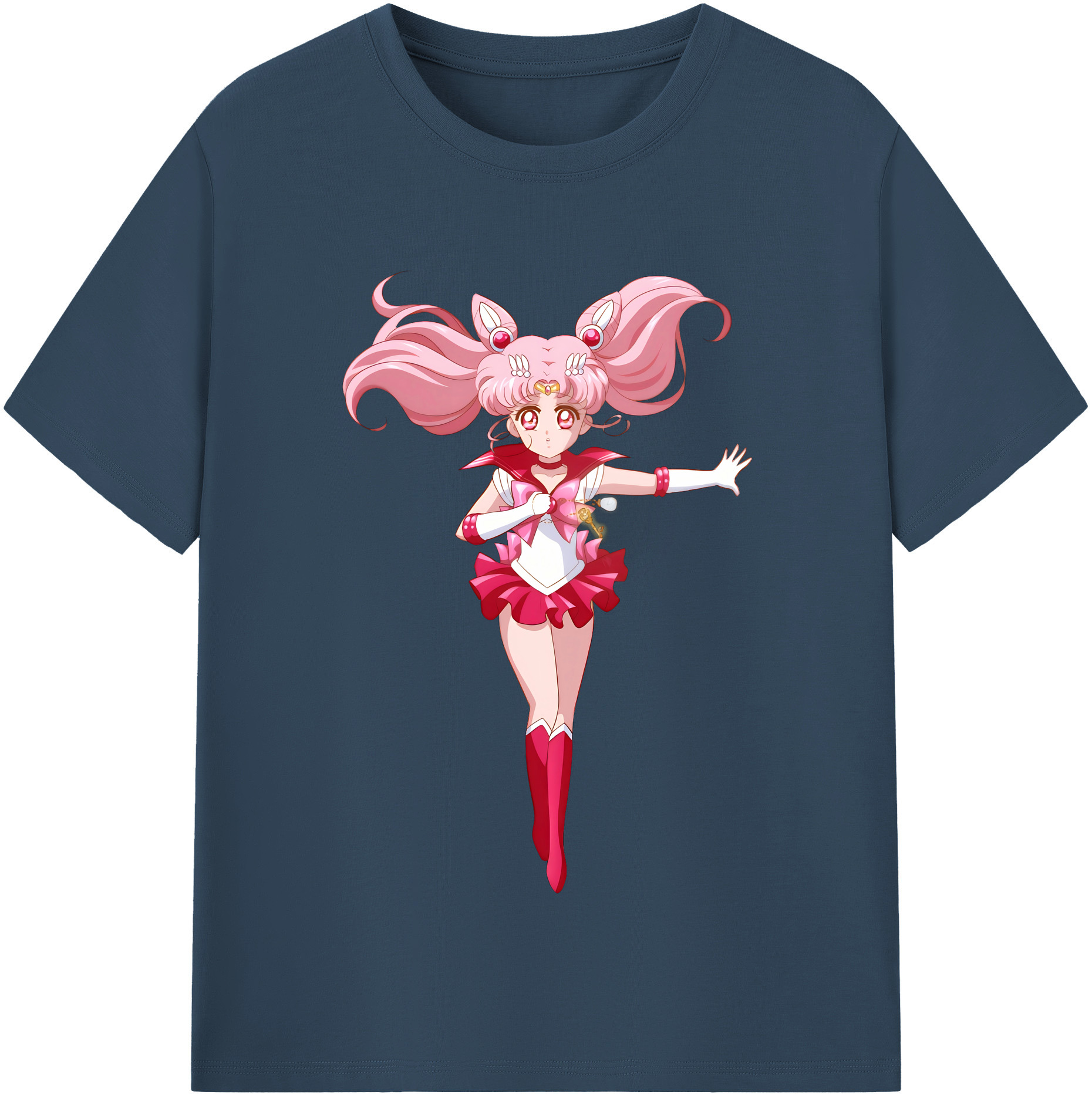 （画像用） 美少女戦士セーラームーン ちびうさ Sailor Moon Chibiusa Tsukino Usagi Small Lady Serenity レディースカジュアルプリントTシャツ（綿100％）