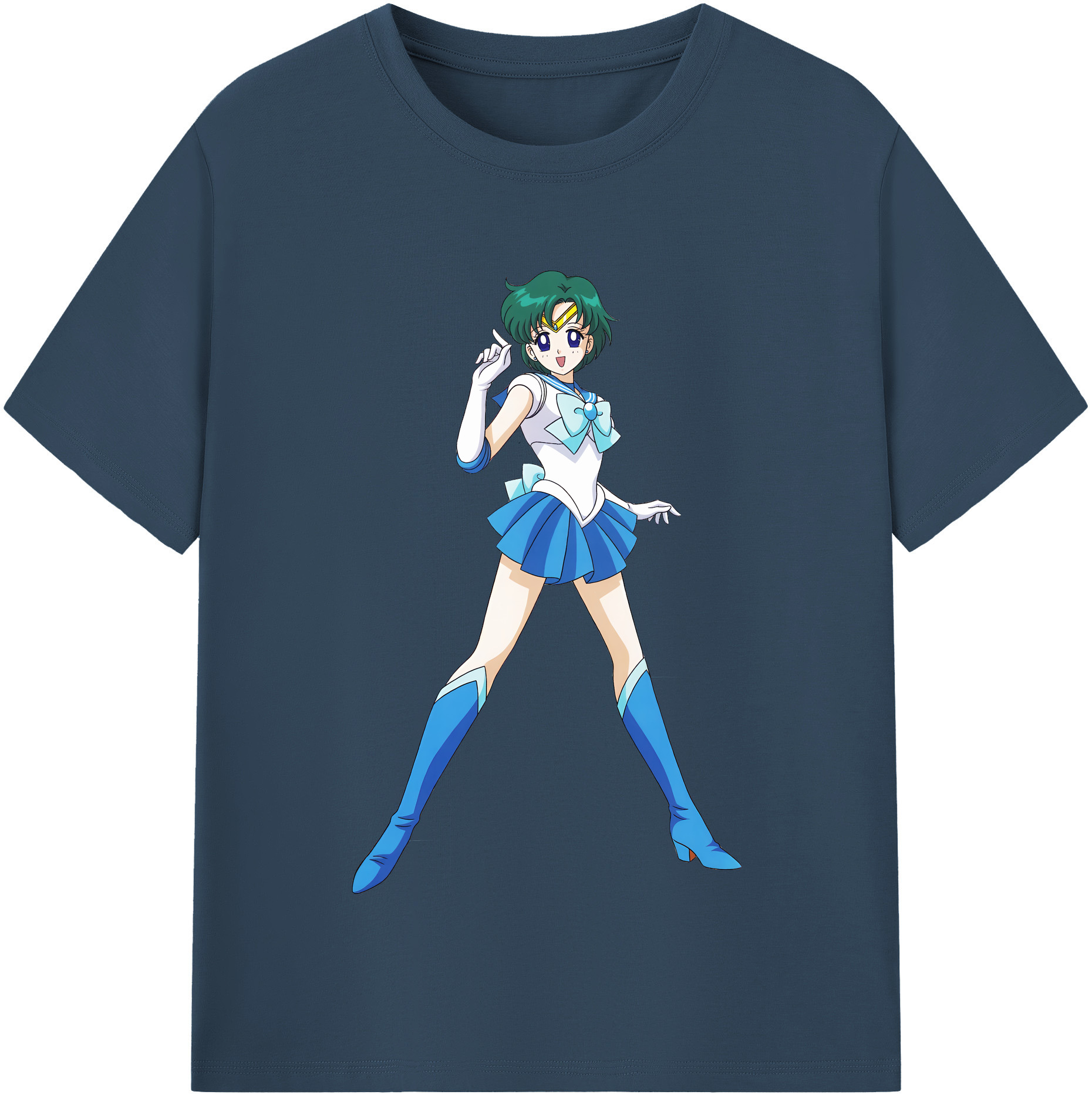 （画像用） 美少女戦士セーラームーン 海王 みちる（かいおう みちる） Sailor Moon Kaiou Michiru レディースカジュアルプリントTシャツ（綿100％）