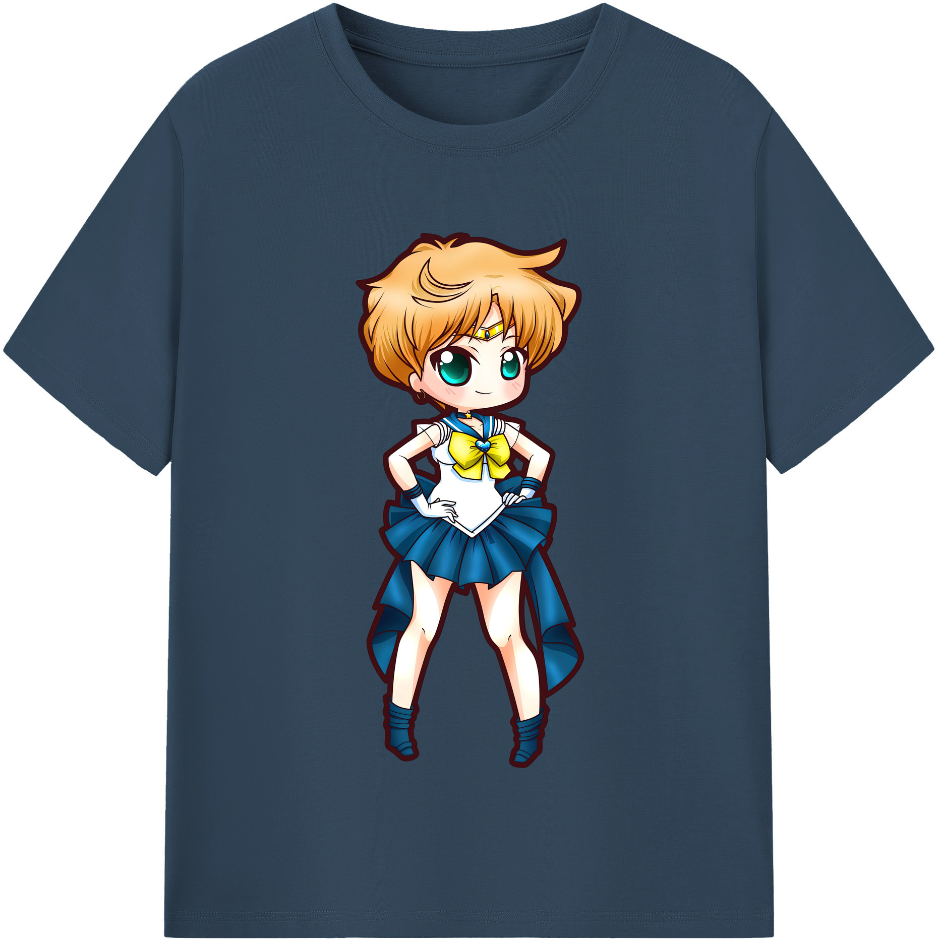 （画像用） 美少女戦士セーラームーン 天王はるか Sailor Moon Tenoh Haruka レディースカジュアルプリントTシャツ（綿100％）