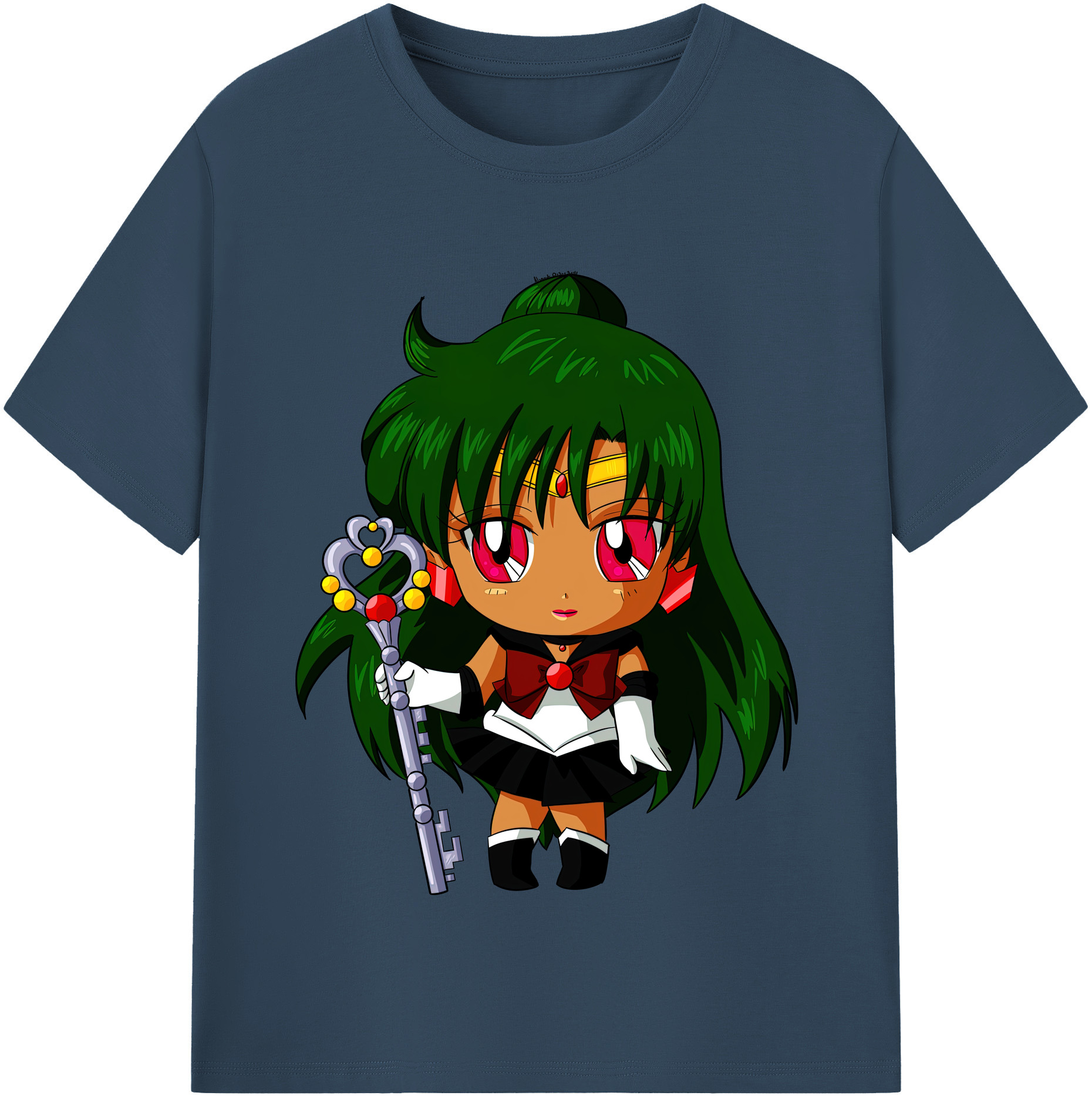 （画像用） 美少女戦士セーラームーン 冥王せつな Sailor Moon Meiou Setsuna レディースカジュアルプリントTシャツ（綿100％）
