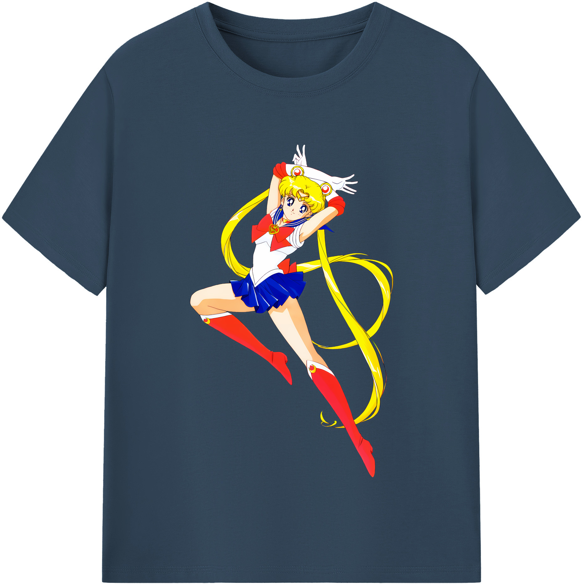 （画像用） 美少女戦士セーラームーン 月野 うさぎ つきの うさぎ Sailor Moon Tsukino Usagi レディースカジュアルプリントTシャツ（綿100％）