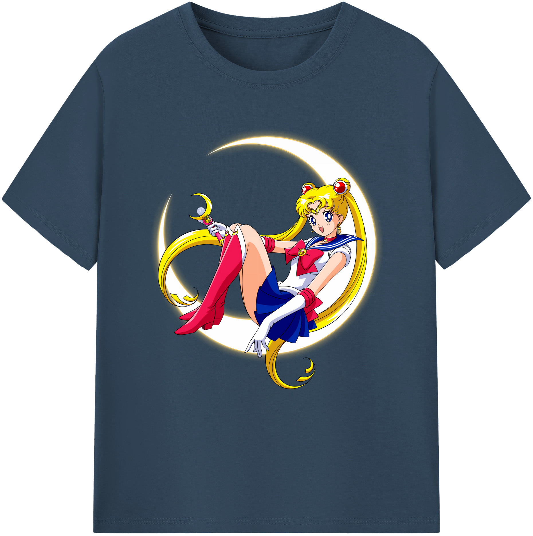 （画像用） 美少女戦士セーラームーン 月野 うさぎ つきの うさぎ Sailor Moon Tsukino Usagi レディースカジュアルプリントTシャツ（綿100％）