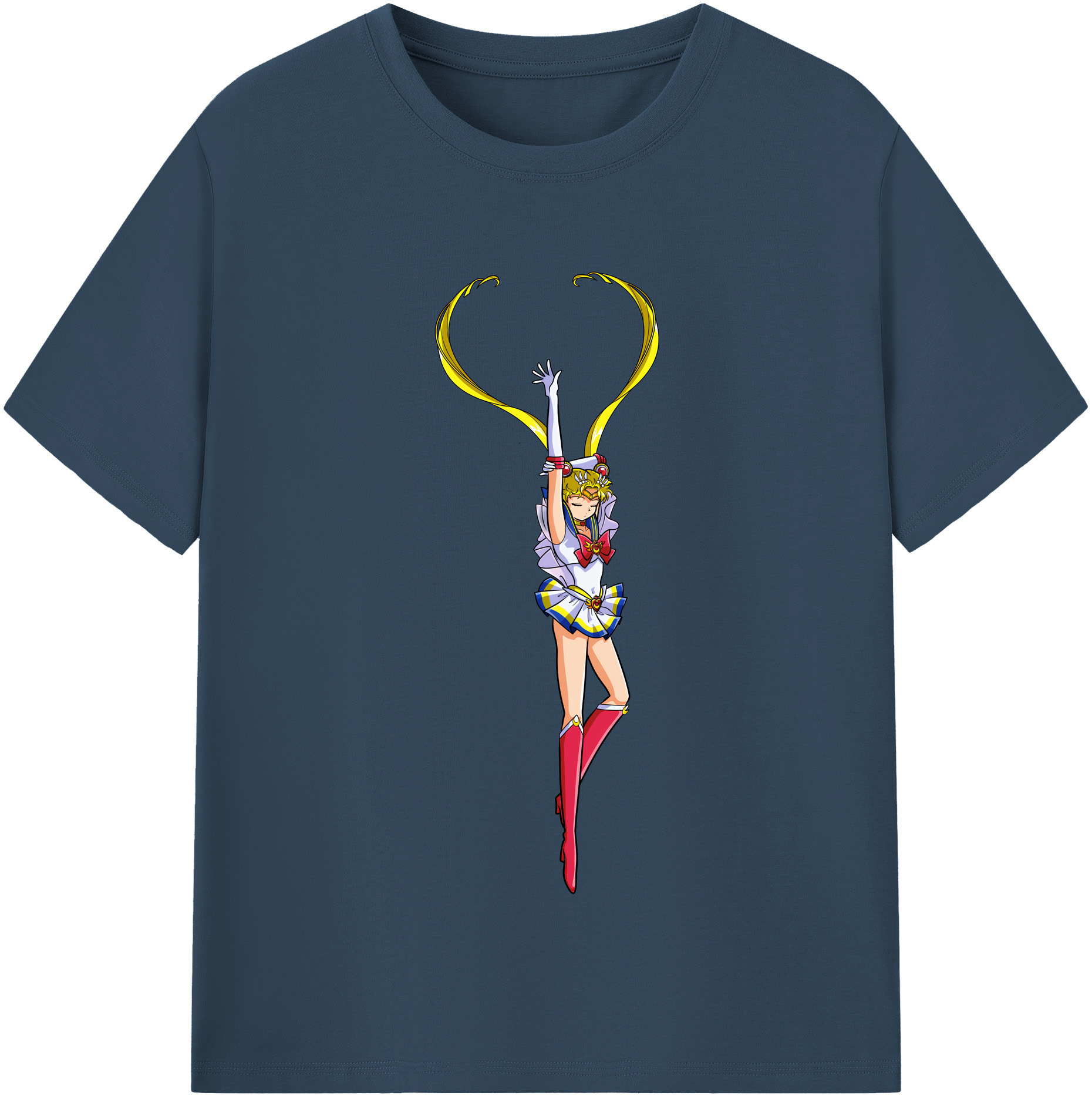 （画像用） 美少女戦士セーラームーン 月野 うさぎ つきの うさぎ Sailor Moon Tsukino Usagi レディースカジュアルプリントTシャツ（綿100％）