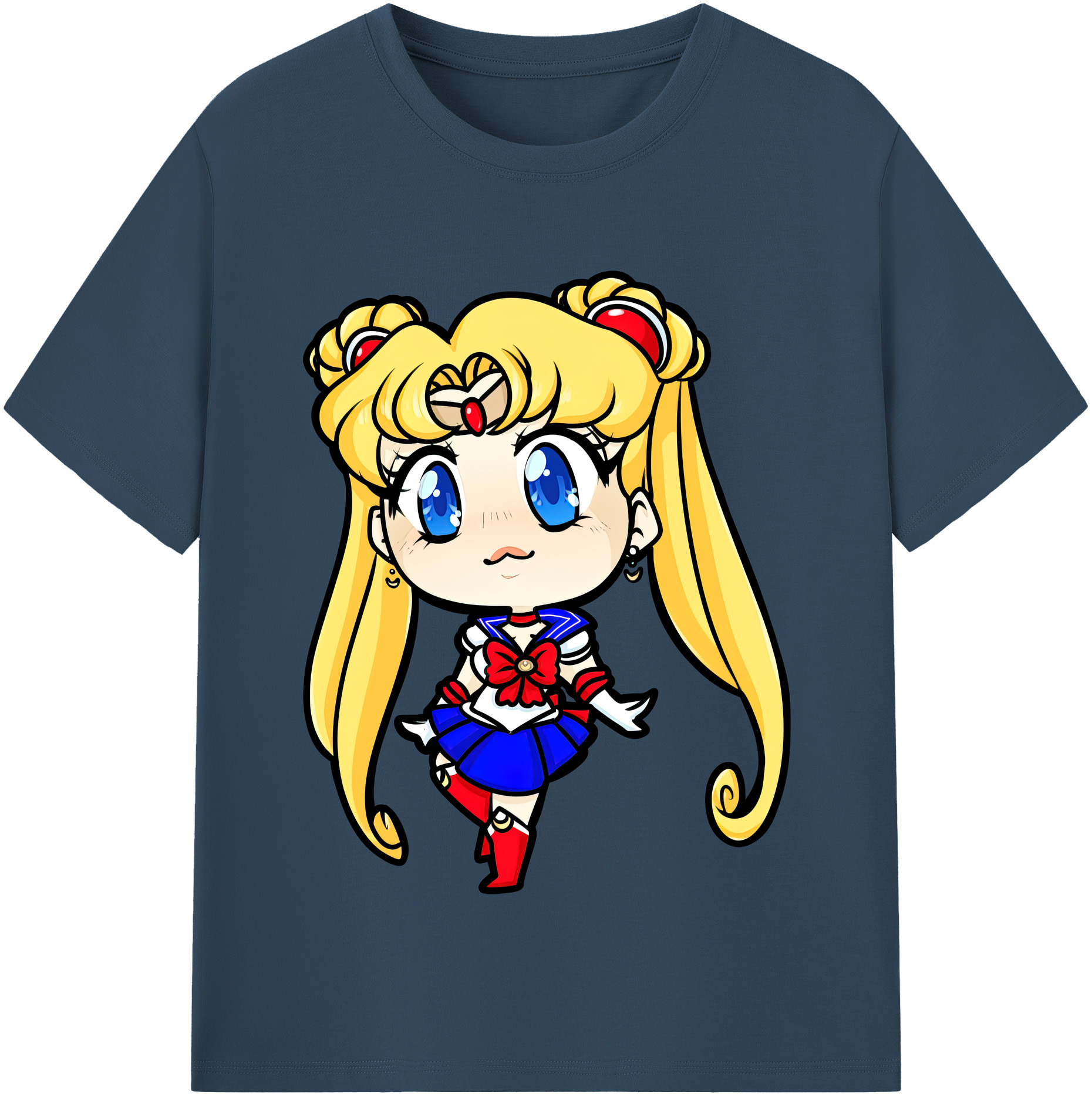 （画像用） 美少女戦士セーラームーン 月野 うさぎ つきの うさぎ Sailor Moon Tsukino Usagi レディースカジュアルプリントTシャツ（綿100％）