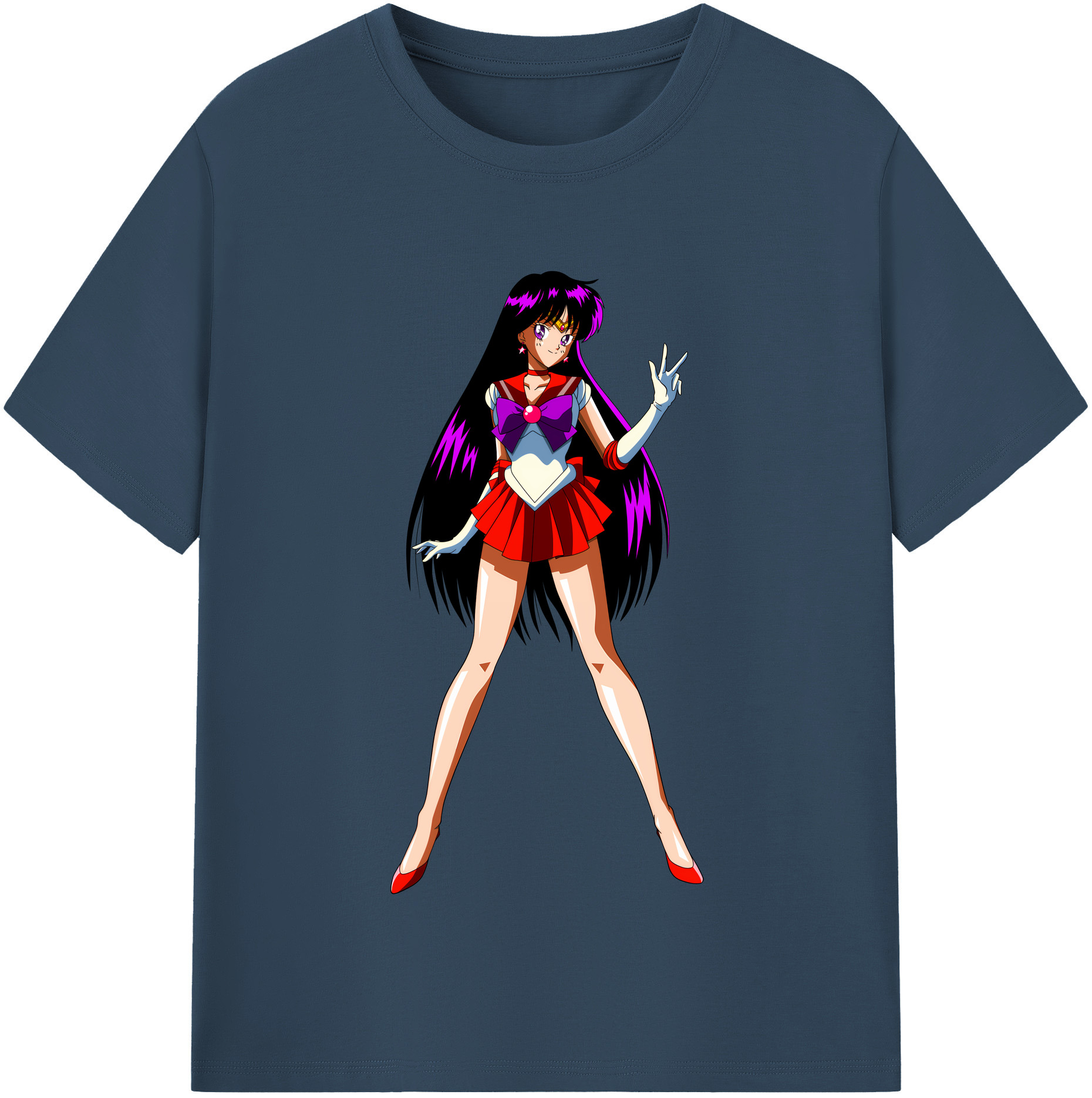 （画像用） 美少女戦士セーラームーン 火野レイ ひの レイ Sailor Moon Hino Rei （セーラーマーズ,Sailor Mars） レディースカジュアルプリントTシャツ（綿100％）