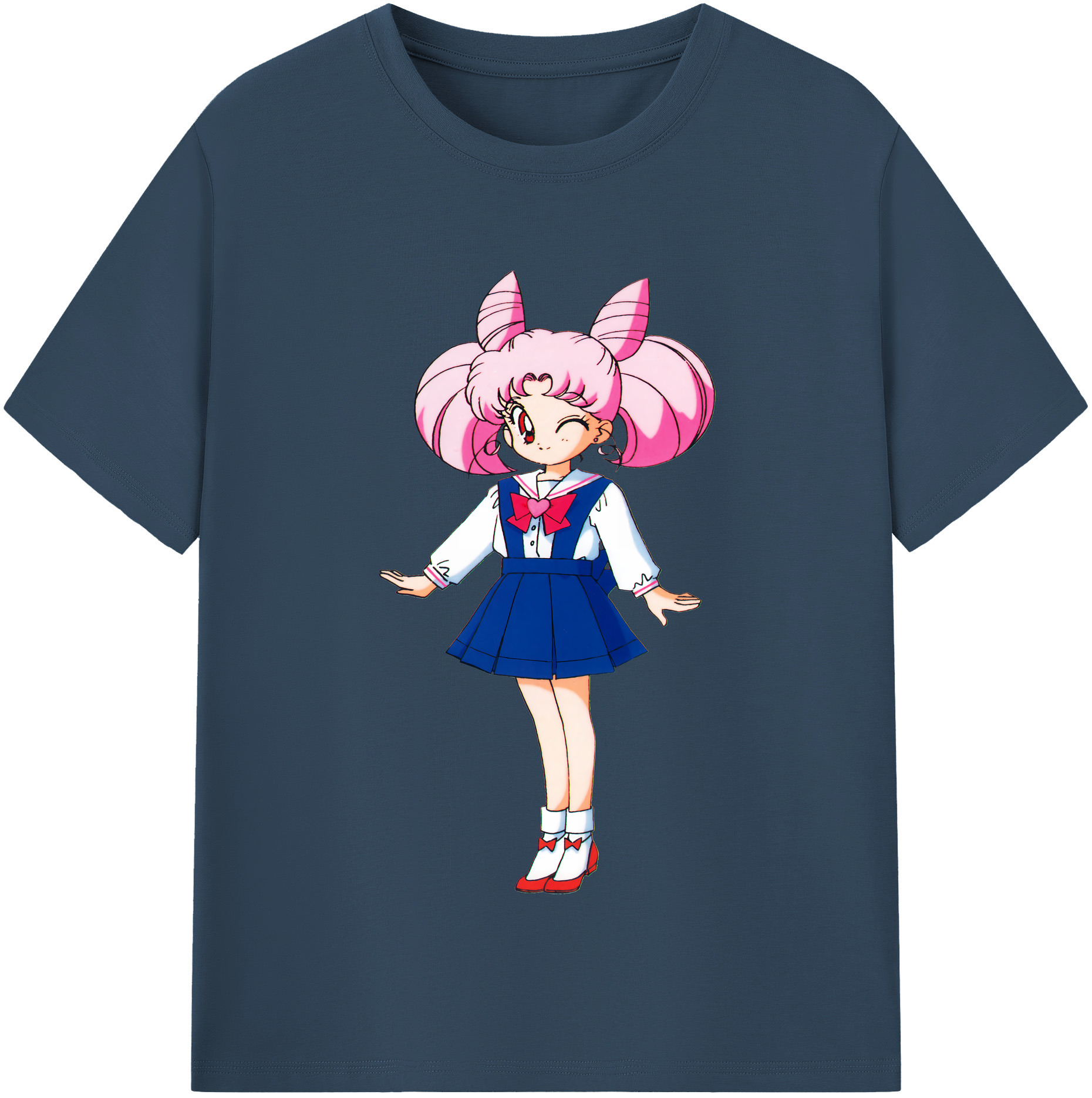 （画像用） 美少女戦士セーラームーン ちびうさ Sailor Moon Chibiusa Tsukino Usagi Small Lady Serenity レディースカジュアルプリントTシャツ（綿100％）