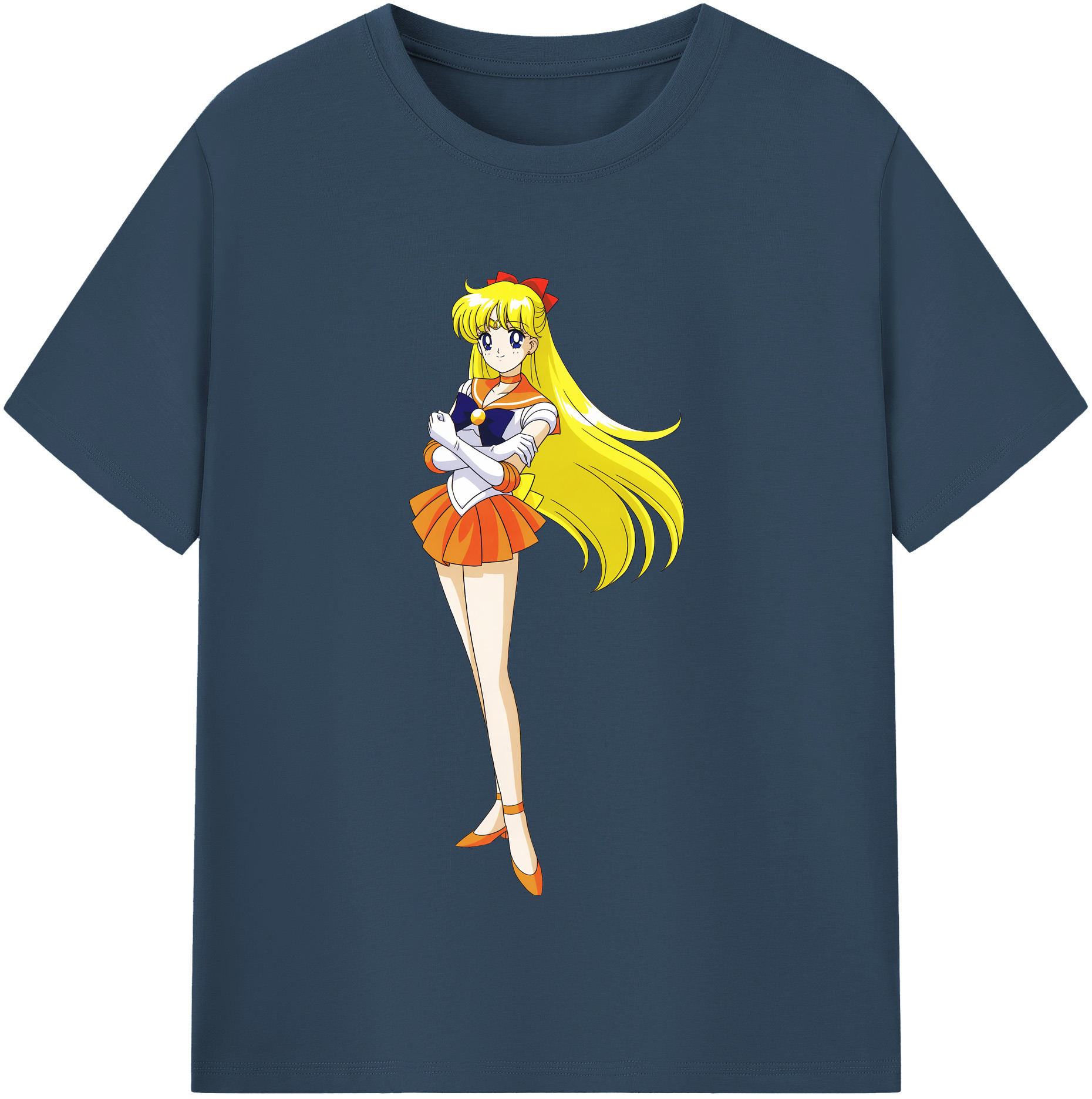 （画像用） 美少女戦士セーラームーン 愛野 美奈子 あいの みなこ Sailor Moon Aino Minako レディースカジュアルプリントTシャツ（綿100％）