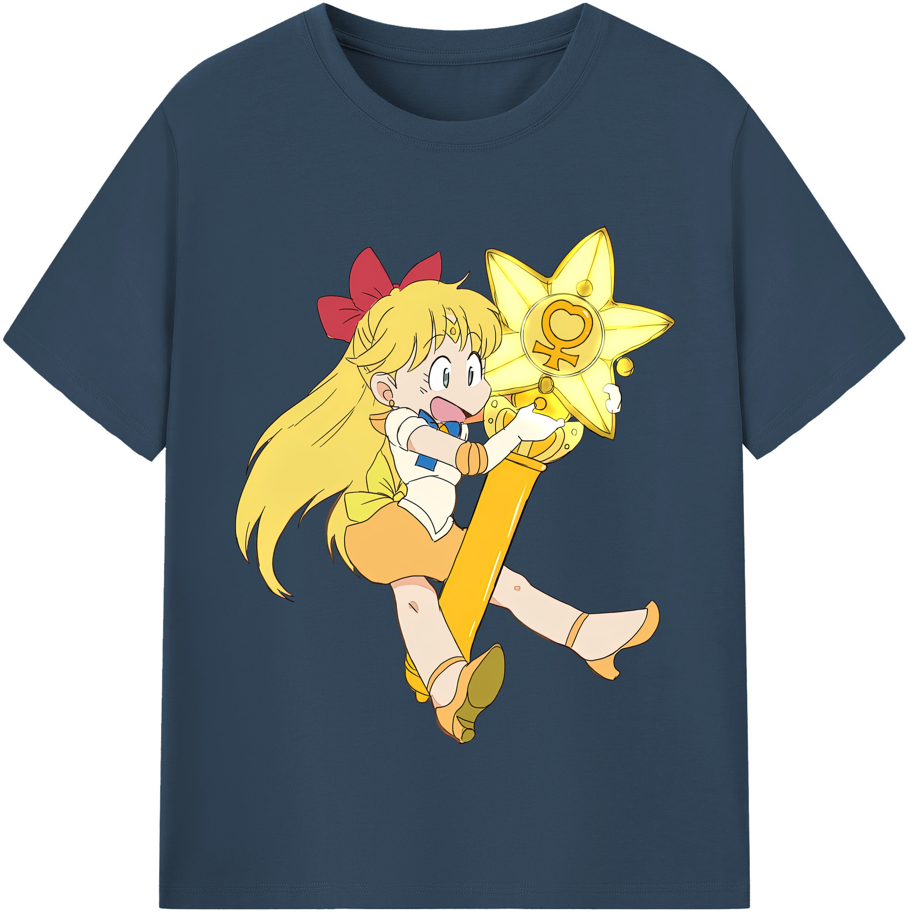 （画像用） 美少女戦士セーラームーン 愛野 美奈子 あいの みなこ Sailor Moon Aino Minako レディースカジュアルプリントTシャツ（綿100％）