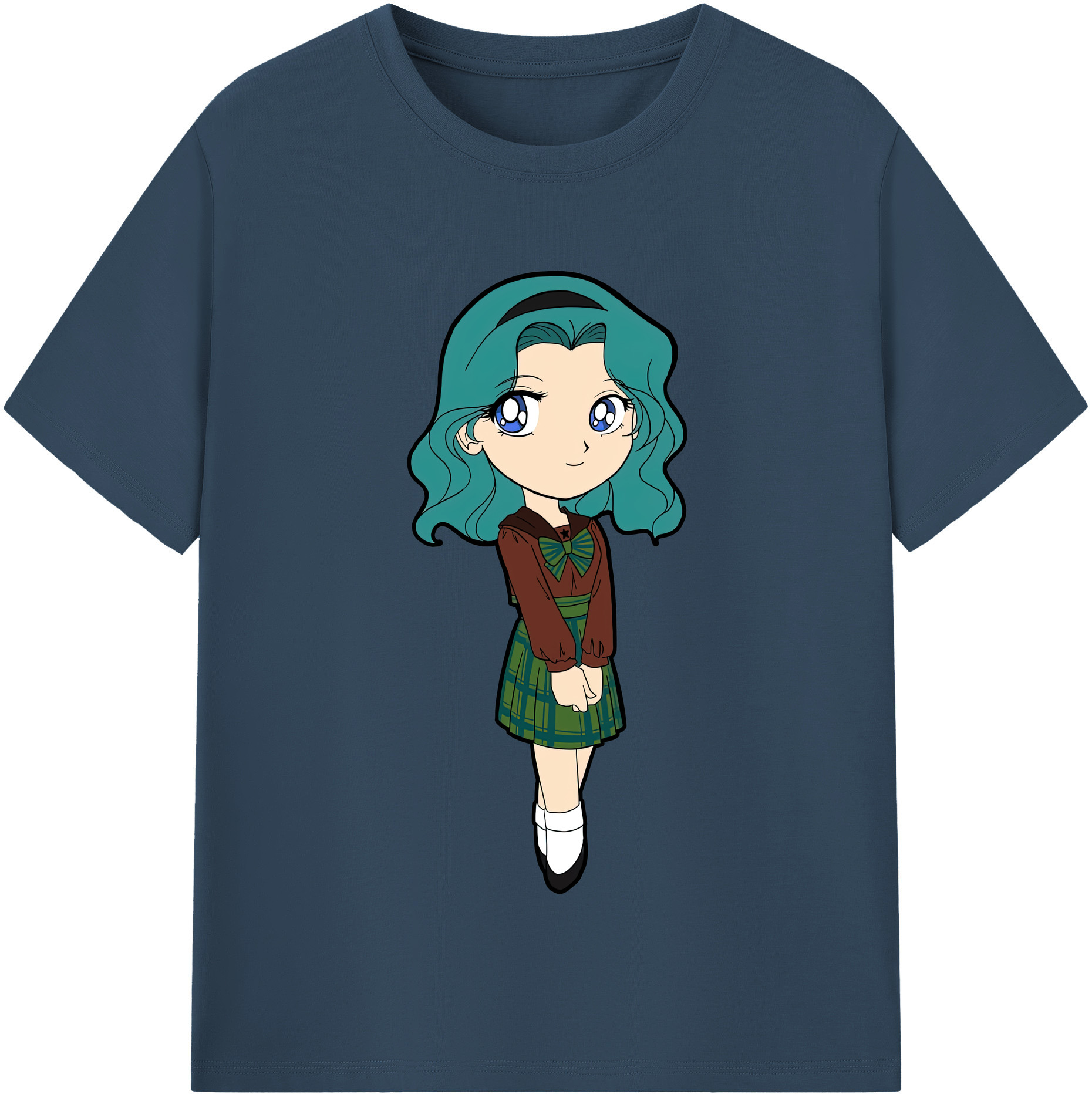 （画像用） 美少女戦士セーラームーン 海王 みちる（かいおう みちる） Sailor Moon Kaiou Michiru レディースカジュアルプリントTシャツ（綿100％）