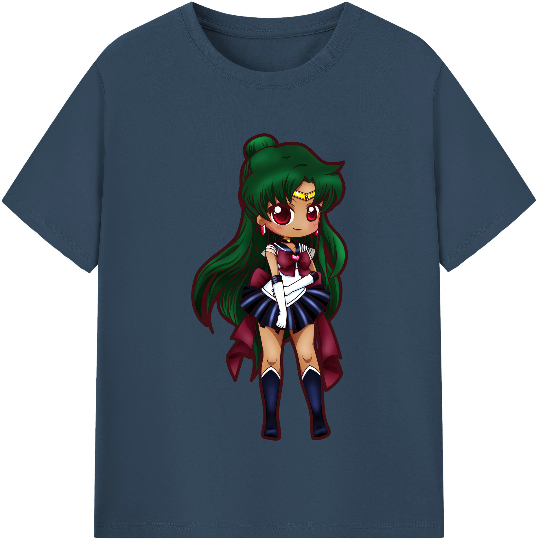（画像用） 美少女戦士セーラームーン 冥王せつな Sailor Moon Meiou Setsuna レディースカジュアルプリントTシャツ（綿100％）