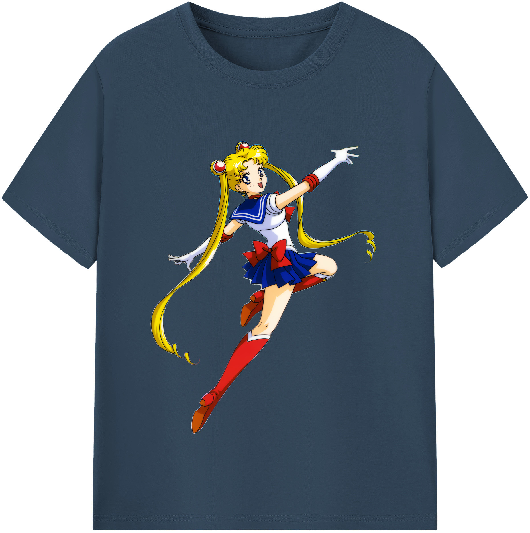 （画像用） 美少女戦士セーラームーン 月野 うさぎ つきの うさぎ Sailor Moon Tsukino Usagi レディースカジュアルプリントTシャツ（綿100％）