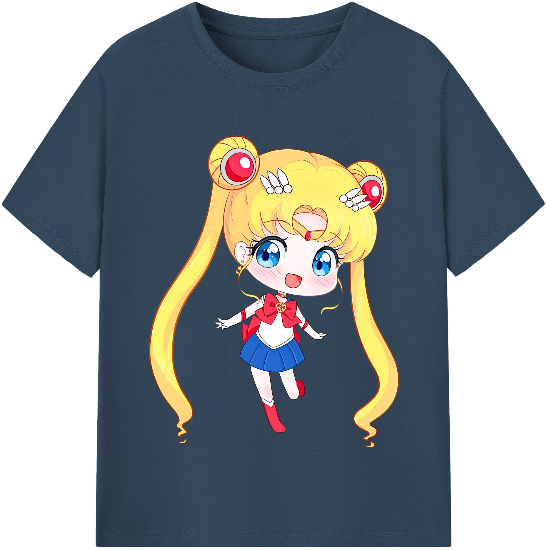 （画像用） 美少女戦士セーラームーン 月野 うさぎ つきの うさぎ Sailor Moon Tsukino Usagi レディースカジュアルプリントTシャツ（綿100％）