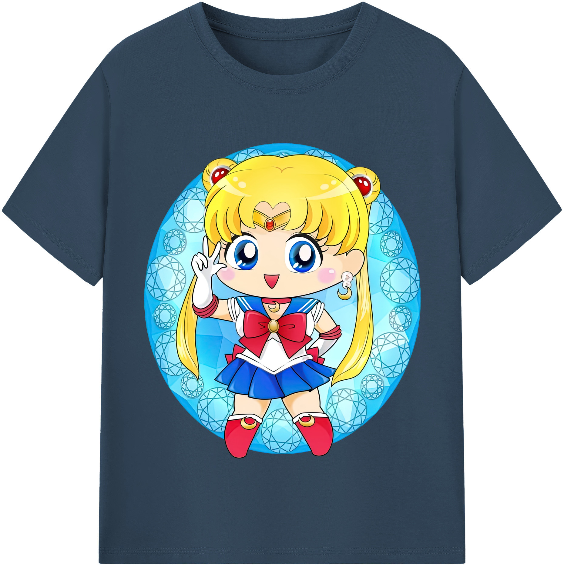 （画像用） 美少女戦士セーラームーン 月野 うさぎ つきの うさぎ Sailor Moon Tsukino Usagi レディースカジュアルプリントTシャツ（綿100％）