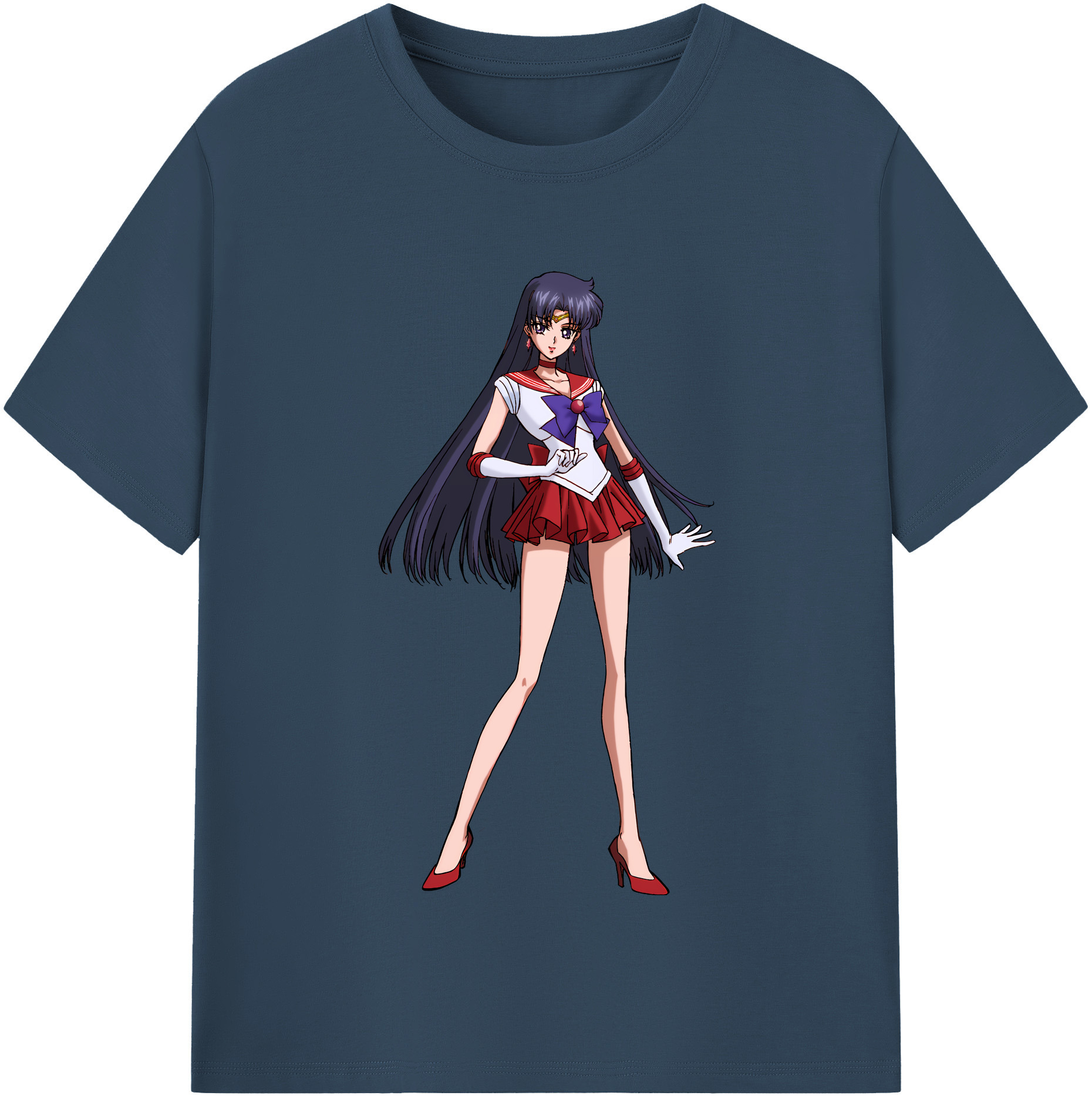 （画像用） 美少女戦士セーラームーン 火野レイ ひの レイ Sailor Moon Hino Rei （セーラーマーズ,Sailor Mars） レディースカジュアルプリントTシャツ（綿100％）