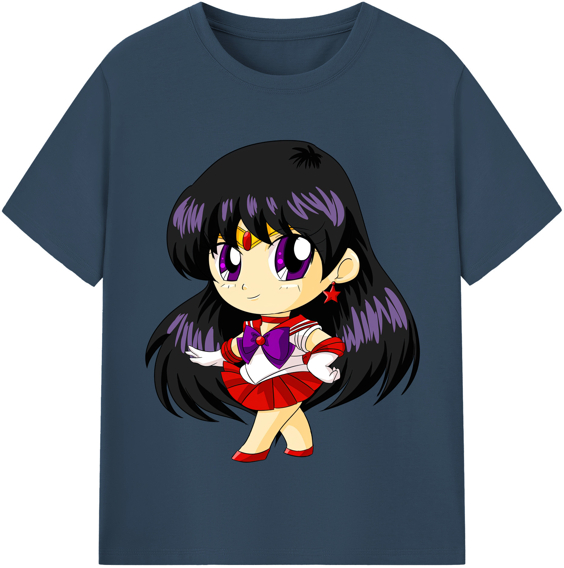 （画像用） 美少女戦士セーラームーン 火野レイ ひの レイ Sailor Moon Hino Rei （セーラーマーズ,Sailor Mars） レディースカジュアルプリントTシャツ（綿100％）
