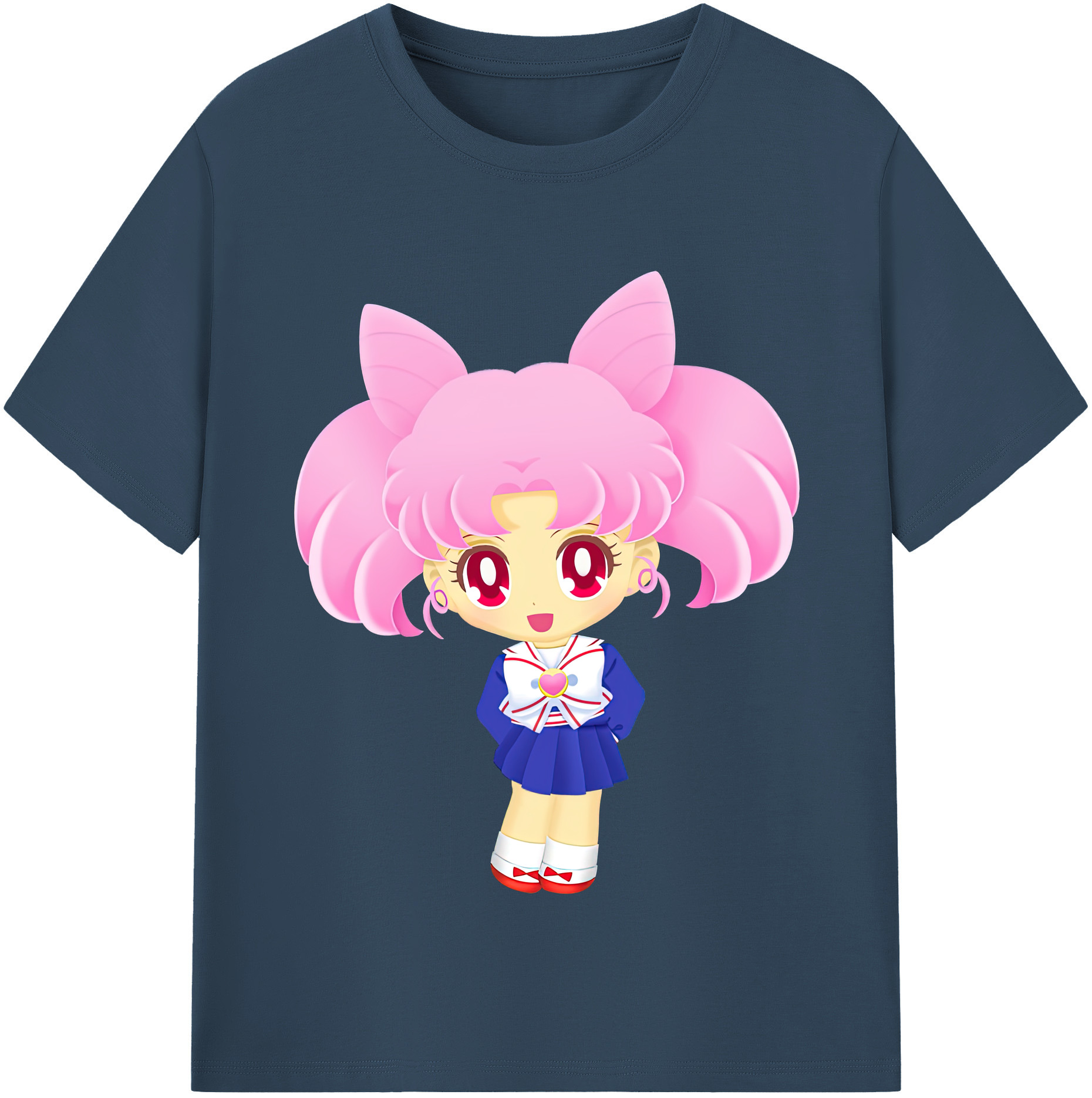 （画像用） 美少女戦士セーラームーン ちびうさ Sailor Moon Chibiusa Tsukino Usagi Small Lady Serenity レディースカジュアルプリントTシャツ（綿100％）