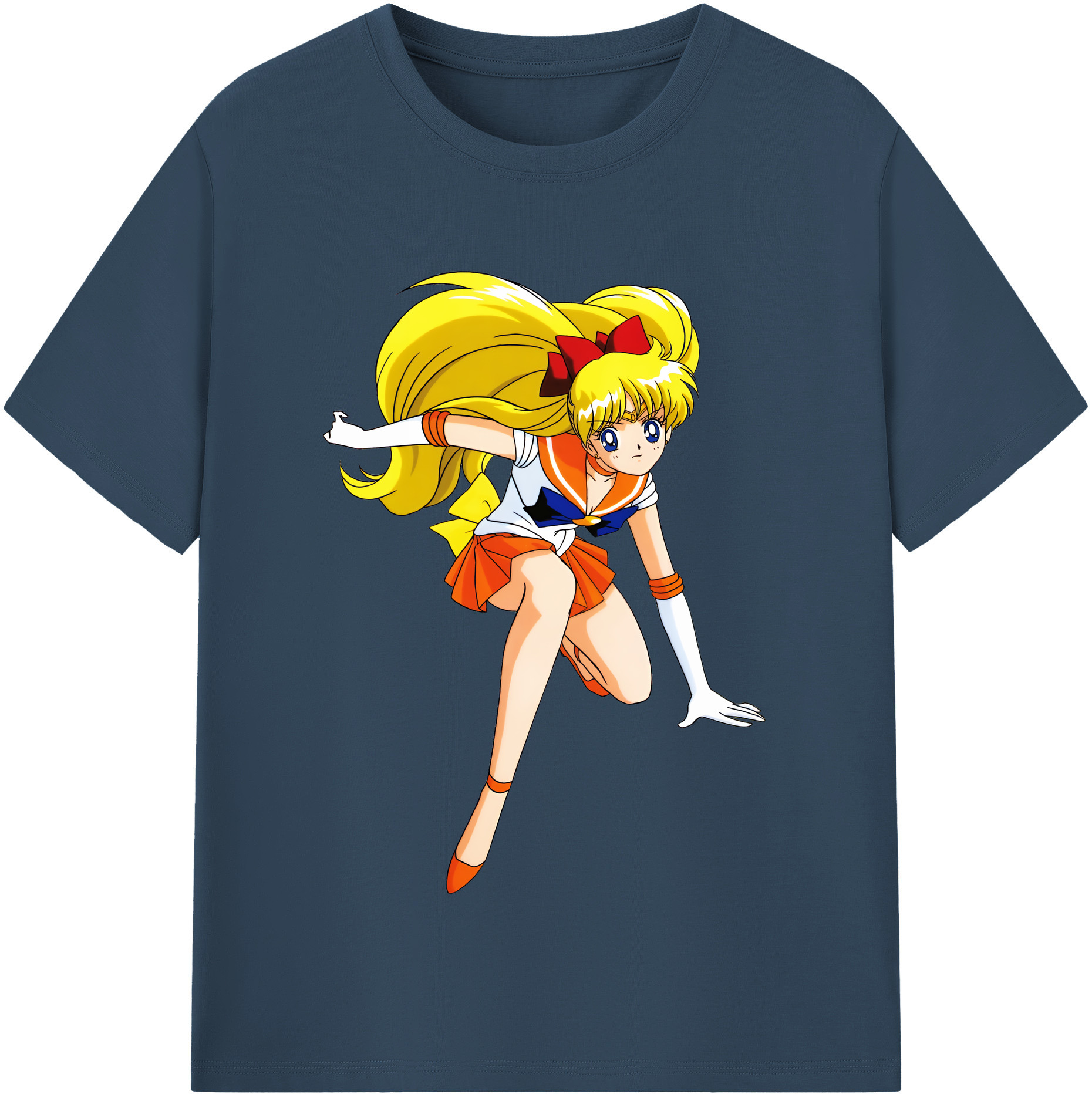 （画像用） 美少女戦士セーラームーン 愛野 美奈子 あいの みなこ Sailor Moon Aino Minako レディースカジュアルプリントTシャツ（綿100％）