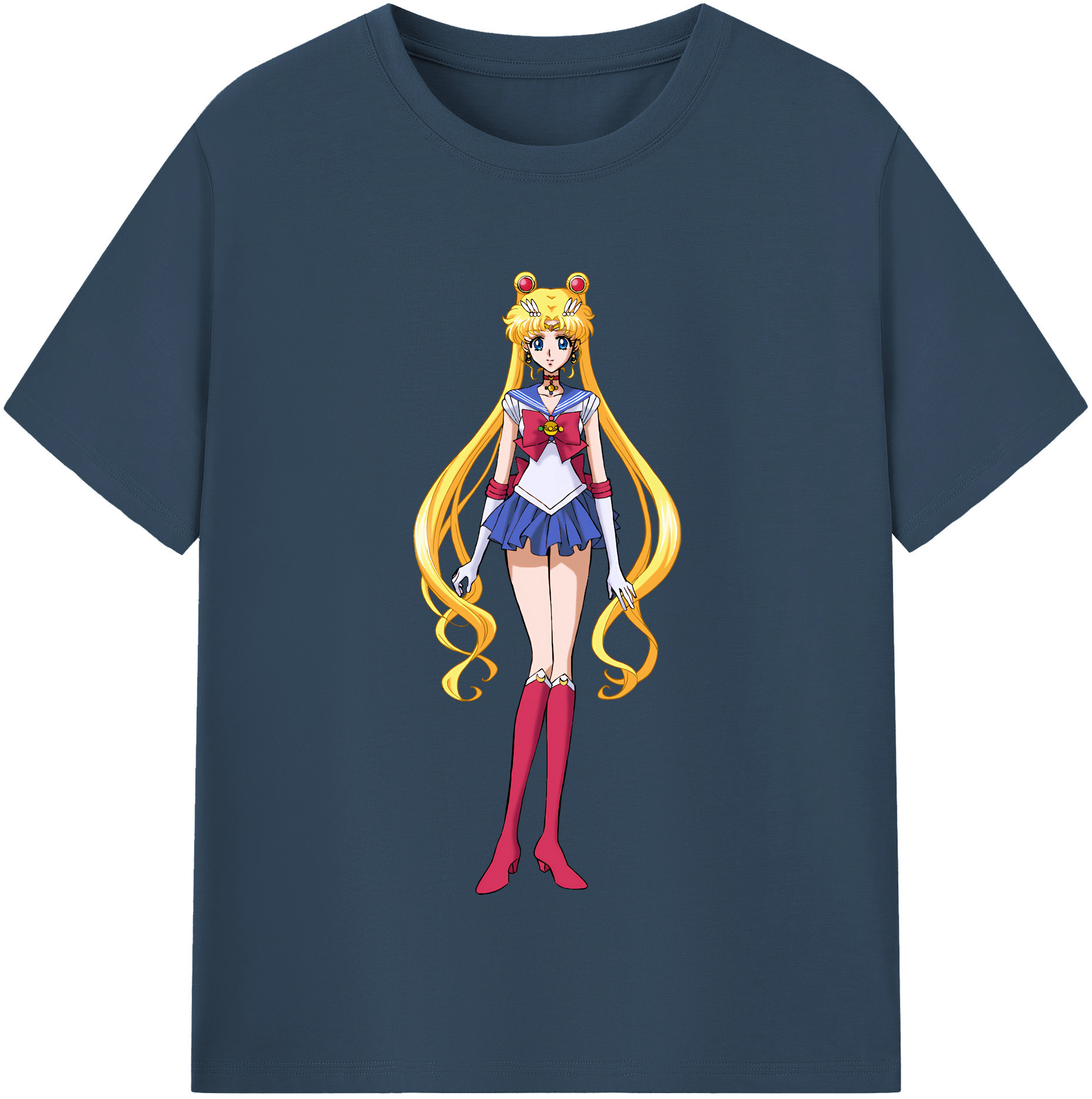 （画像用） 美少女戦士セーラームーン 月野 うさぎ つきの うさぎ Sailor Moon Tsukino Usagi レディースカジュアルプリントTシャツ（綿100％）