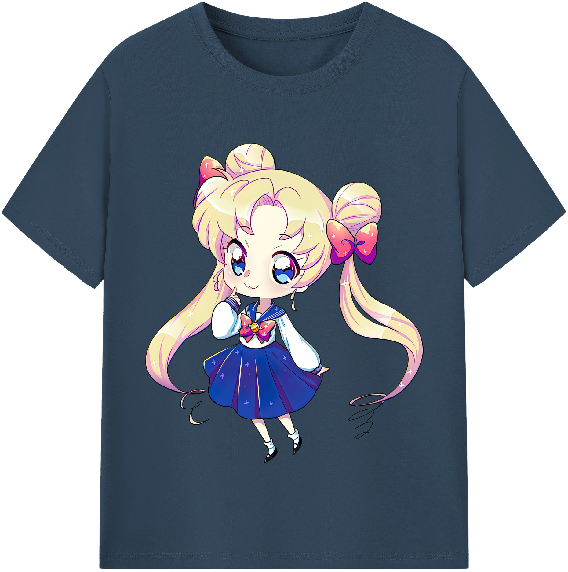 （画像用） 美少女戦士セーラームーン 月野 うさぎ つきの うさぎ Sailor Moon Tsukino Usagi レディースカジュアルプリントTシャツ（綿100％）