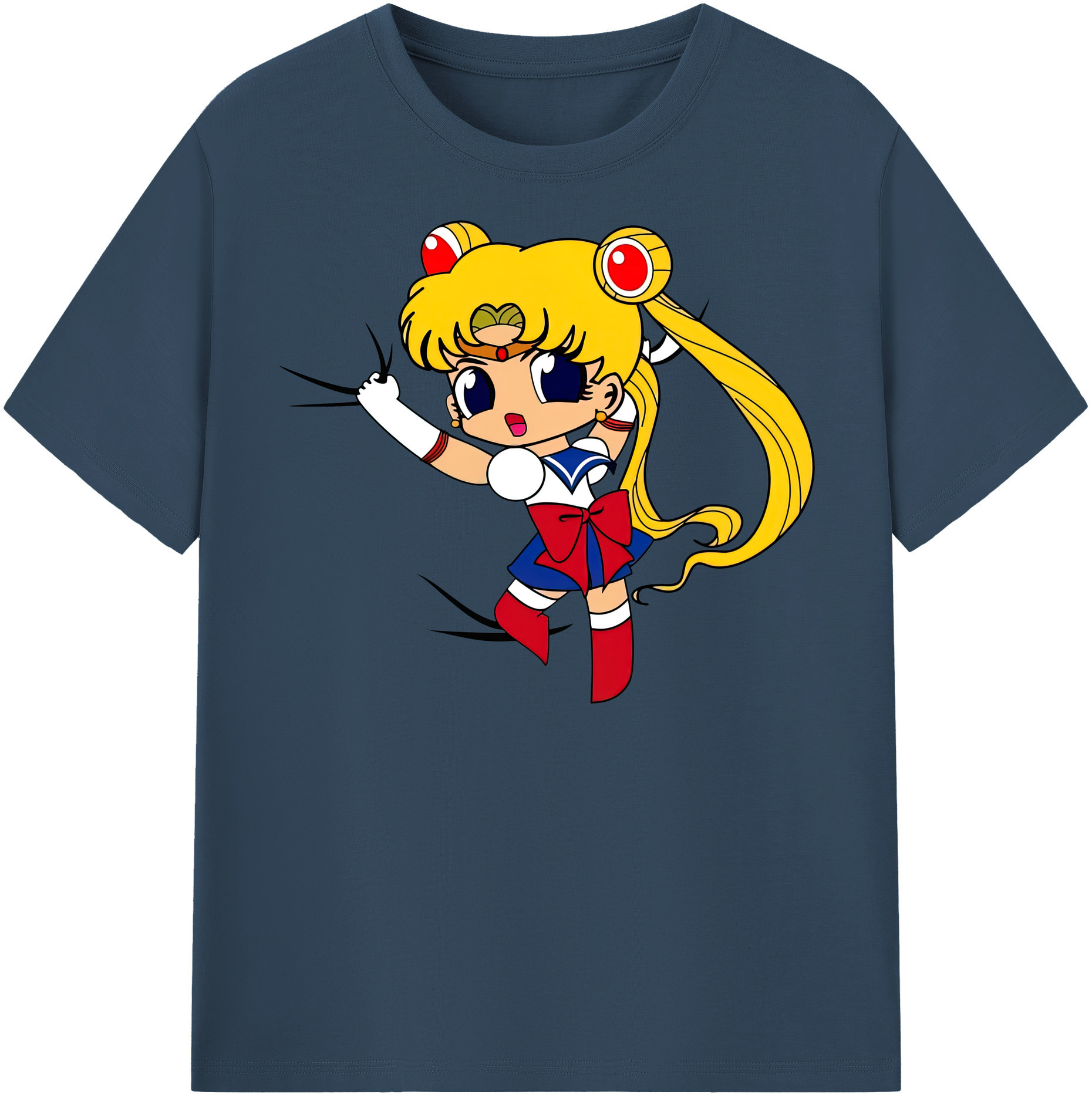 （画像用） 美少女戦士セーラームーン 月野 うさぎ つきの うさぎ Sailor Moon Tsukino Usagi レディースカジュアルプリントTシャツ（綿100％）