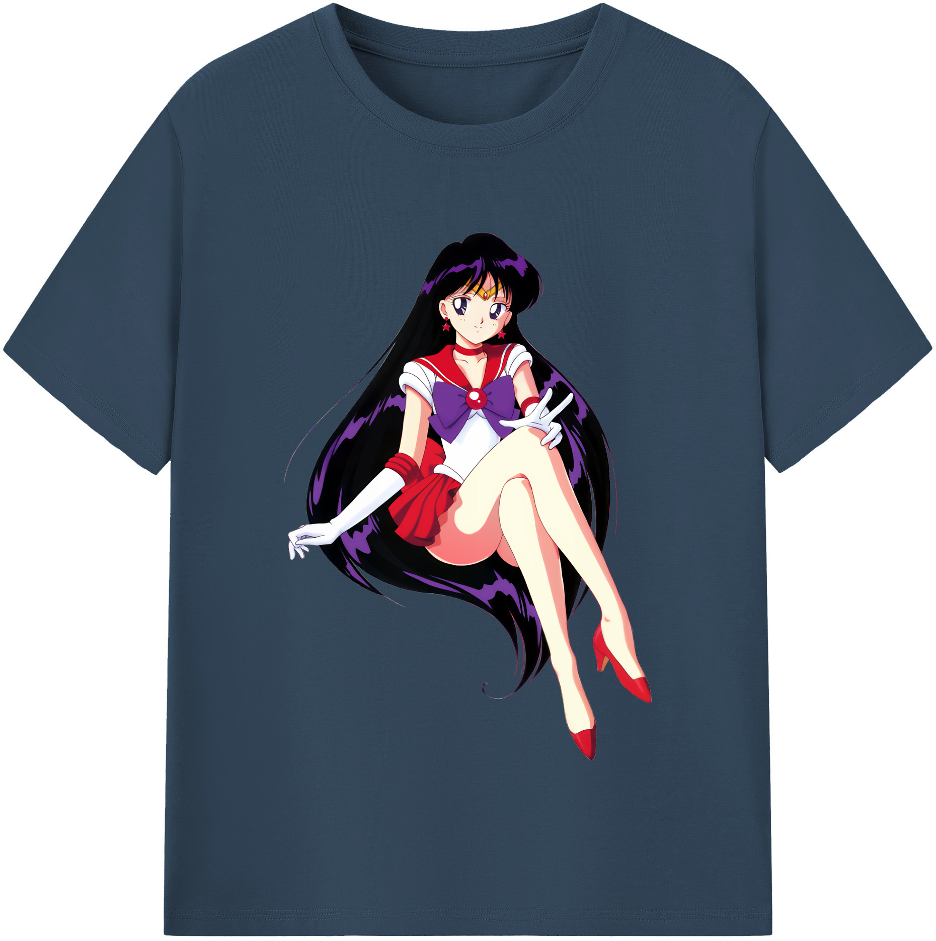 （画像用） 美少女戦士セーラームーン 火野レイ ひの レイ Sailor Moon Hino Rei （セーラーマーズ,Sailor Mars） レディースカジュアルプリントTシャツ（綿100％）