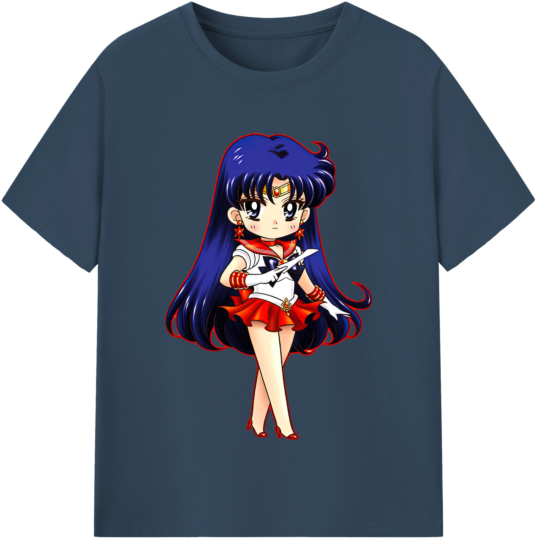 （画像用） 美少女戦士セーラームーン 火野レイ ひの レイ Sailor Moon Hino Rei （セーラーマーズ,Sailor Mars） レディースカジュアルプリントTシャツ（綿100％）
