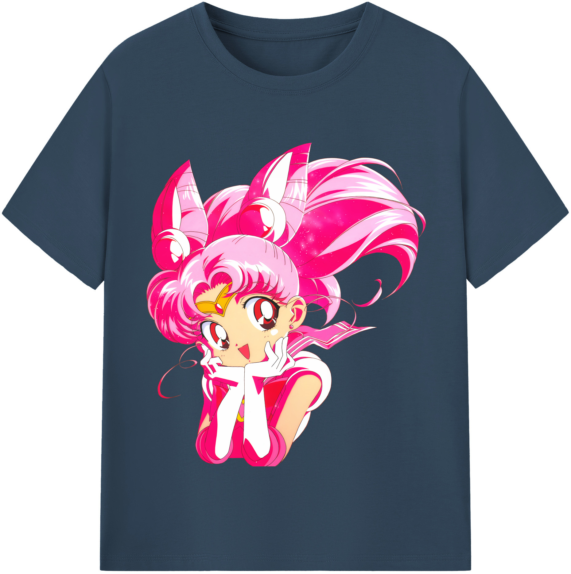 （画像用） 美少女戦士セーラームーン ちびうさ Sailor Moon Chibiusa Tsukino Usagi Small Lady Serenity レディースカジュアルプリントTシャツ（綿100％）