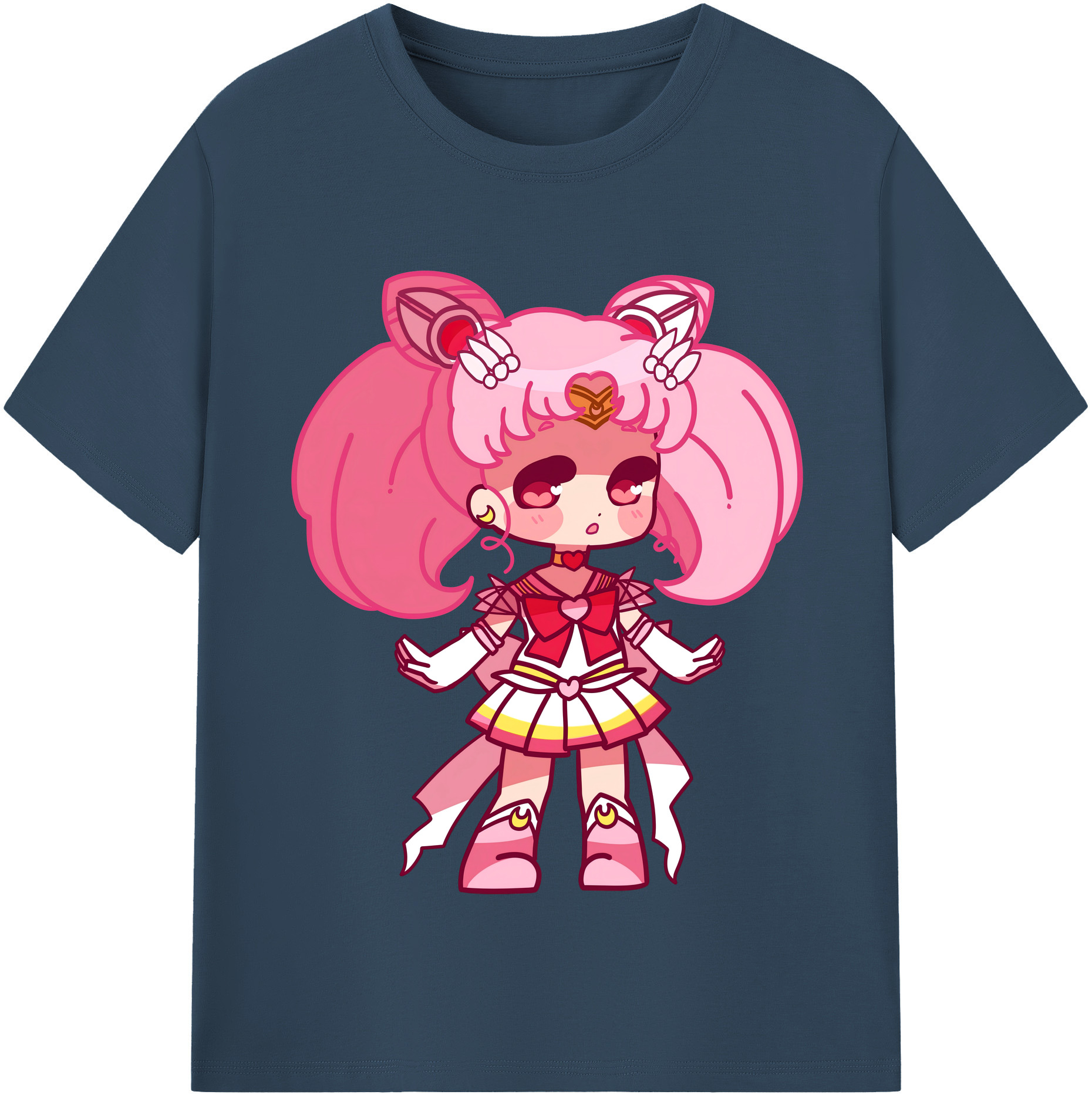 （画像用） 美少女戦士セーラームーン ちびうさ Sailor Moon Chibiusa Tsukino Usagi Small Lady Serenity レディースカジュアルプリントTシャツ（綿100％）
