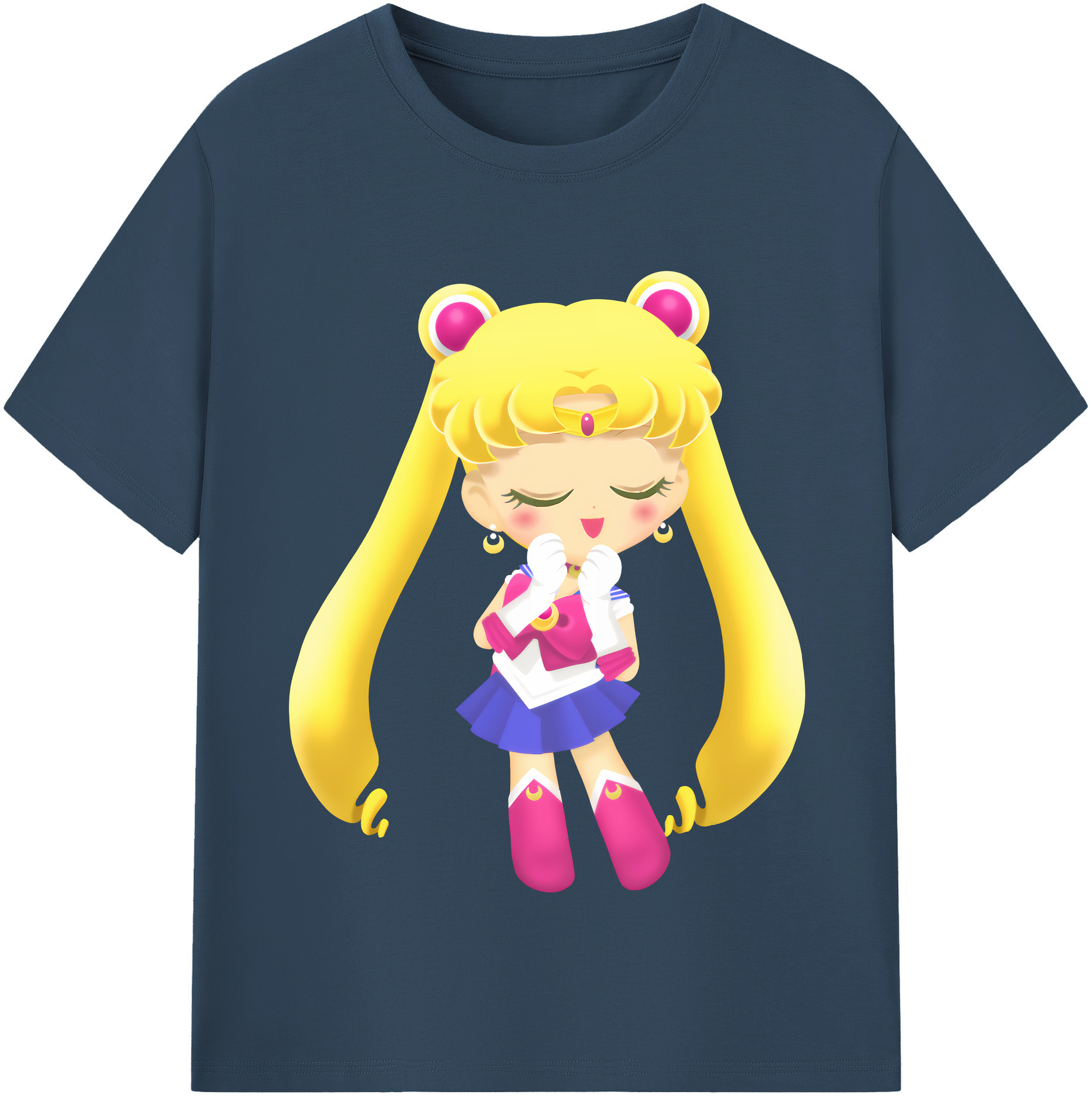 （画像用） 美少女戦士セーラームーン 月野 うさぎ つきの うさぎ Sailor Moon Tsukino Usagi レディースカジュアルプリントTシャツ（綿100％）
