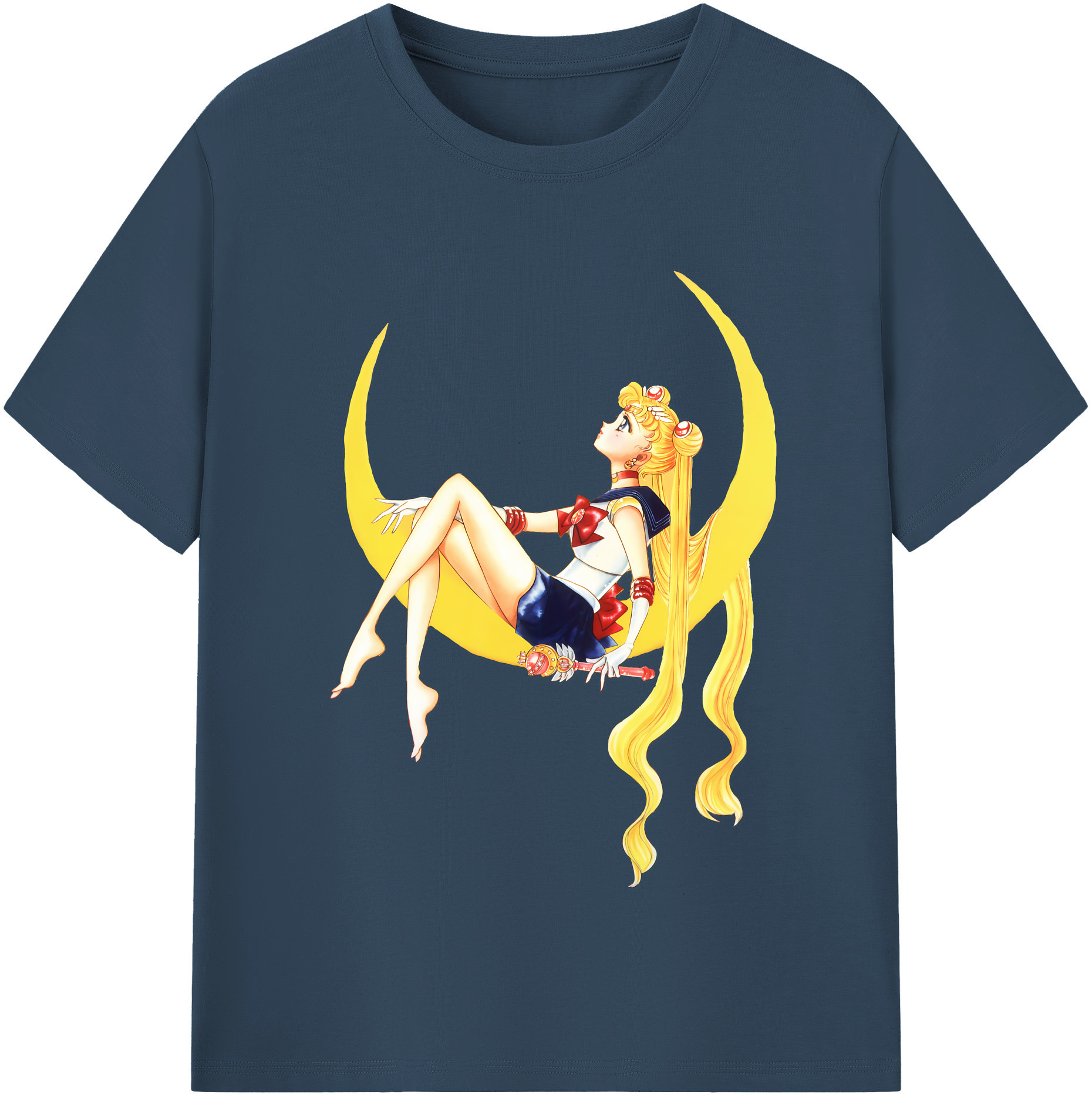 （画像用） 美少女戦士セーラームーン 月野 うさぎ つきの うさぎ Sailor Moon Tsukino Usagi レディースカジュアルプリントTシャツ（綿100％）