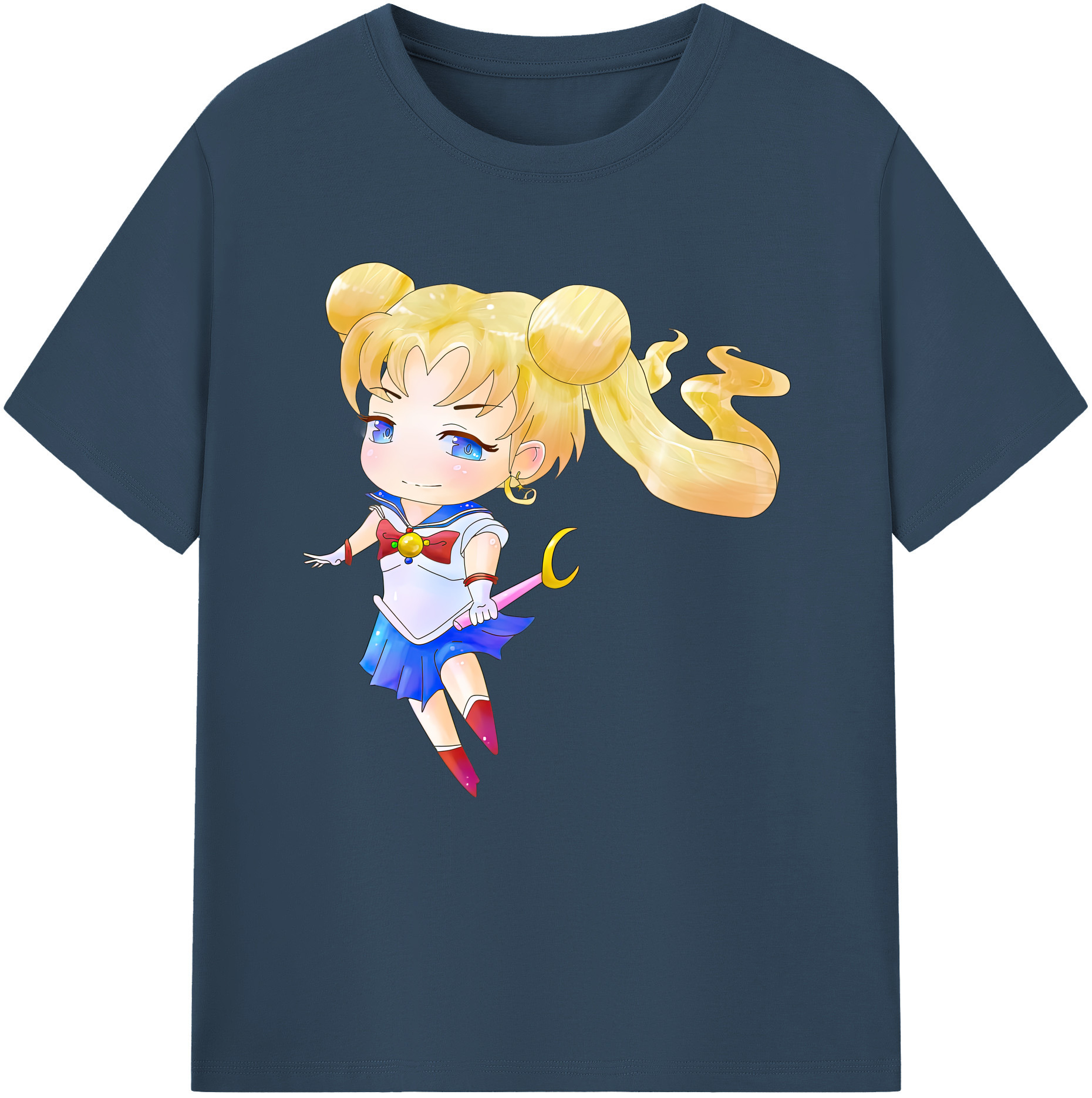 （画像用） 美少女戦士セーラームーン 愛野 美奈子 あいの みなこ Sailor Moon Aino Minako レディースカジュアルプリントTシャツ（綿100％）