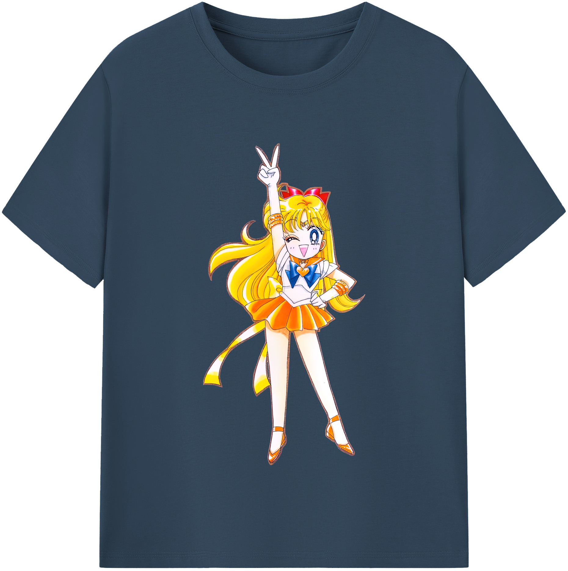 （画像用） 美少女戦士セーラームーン 愛野 美奈子 あいの みなこ Sailor Moon Aino Minako レディースカジュアルプリントTシャツ（綿100％）