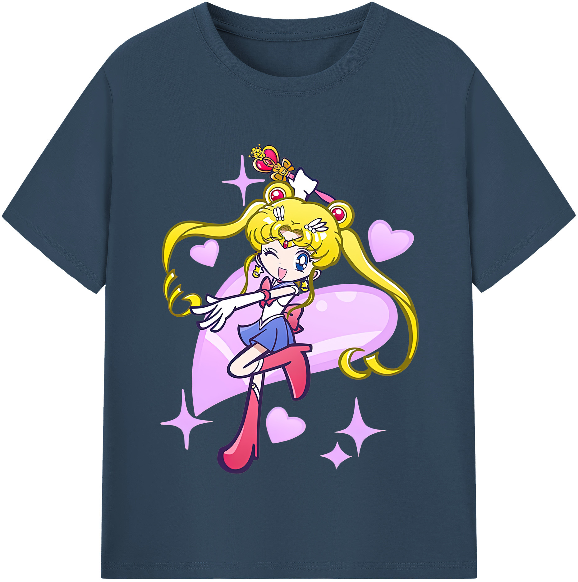（画像用） 美少女戦士セーラームーン 月野 うさぎ つきの うさぎ Sailor Moon Tsukino Usagi レディースカジュアルプリントTシャツ（綿100％）