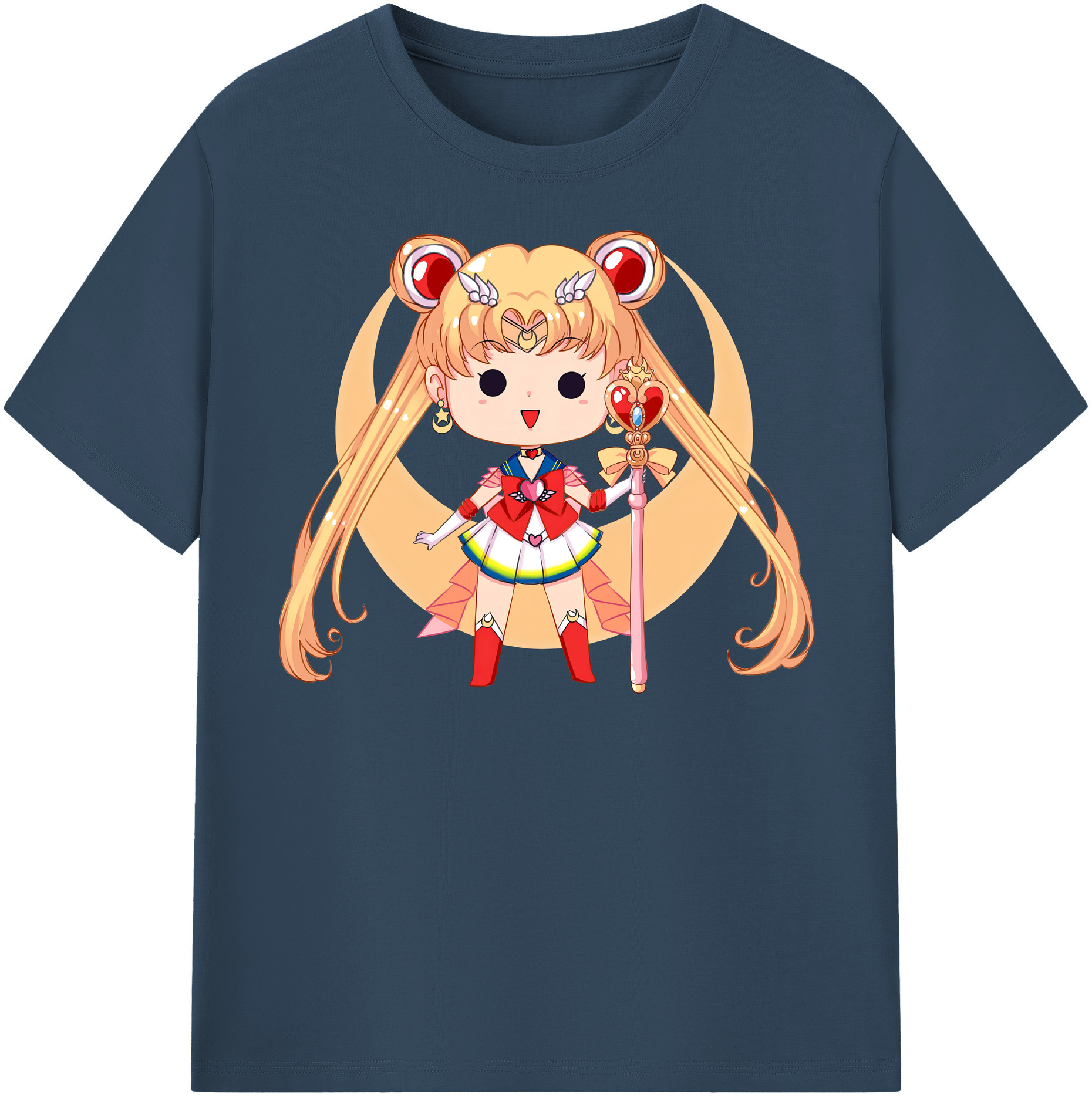 （画像用） 美少女戦士セーラームーン 月野 うさぎ つきの うさぎ Sailor Moon Tsukino Usagi レディースカジュアルプリントTシャツ（綿100％）