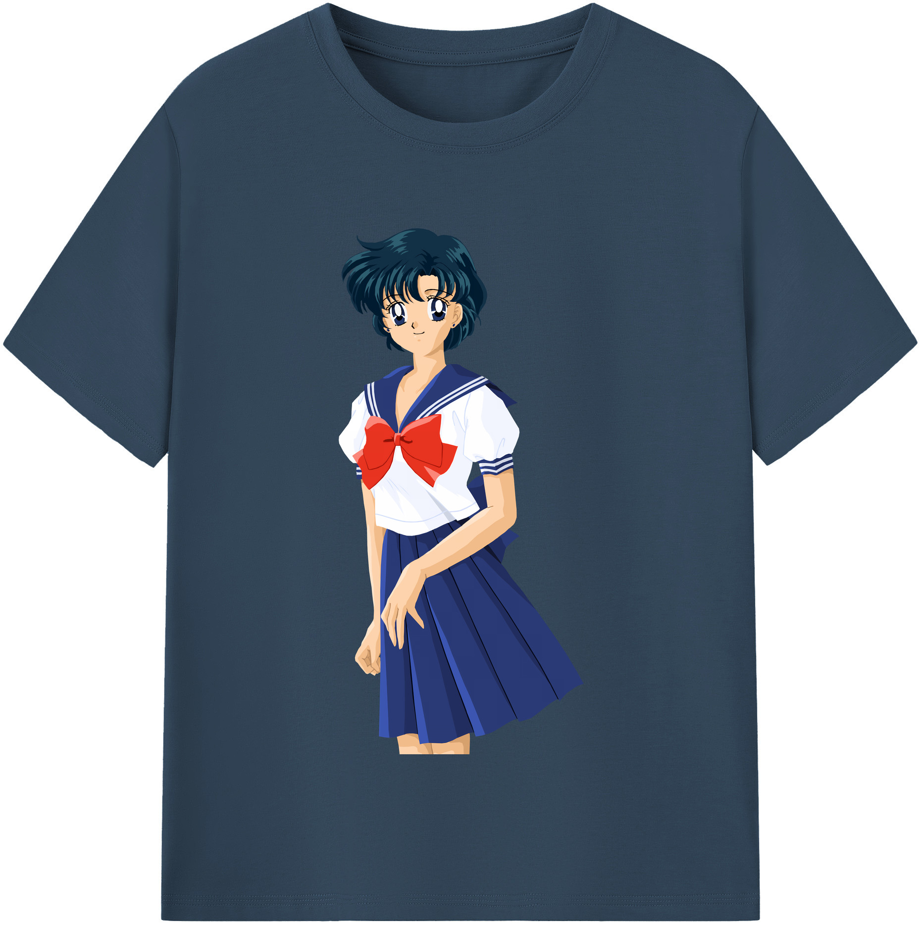 （画像用） 美少女戦士セーラームーン 水野 亜美 みずの あみ Sailor Moon Mizuno Ami レディースカジュアルプリントTシャツ（綿100％）