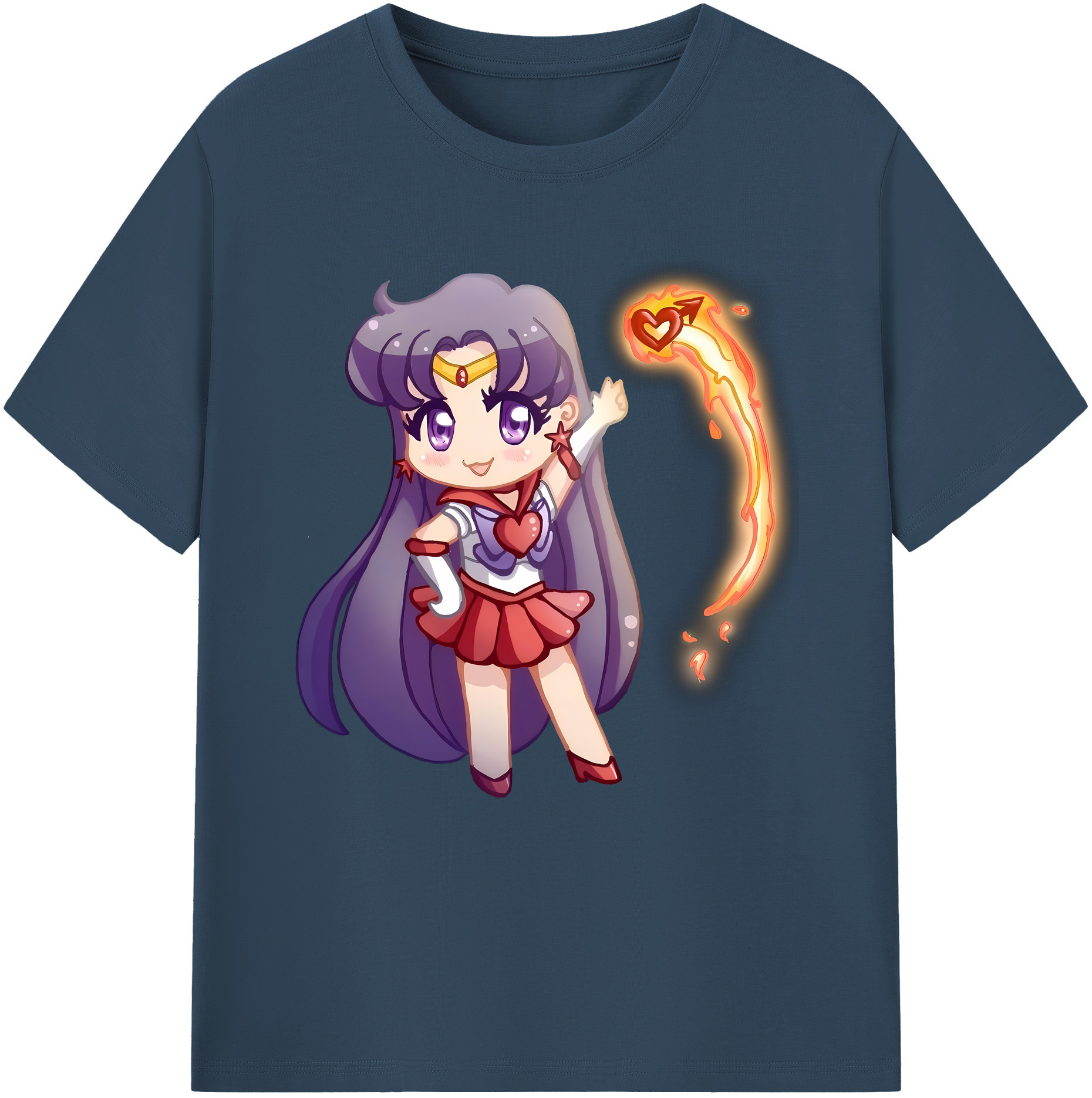 （画像用） 美少女戦士セーラームーン 火野レイ ひの レイ Sailor Moon Hino Rei （セーラーマーズ,Sailor Mars） レディースカジュアルプリントTシャツ（綿100％）