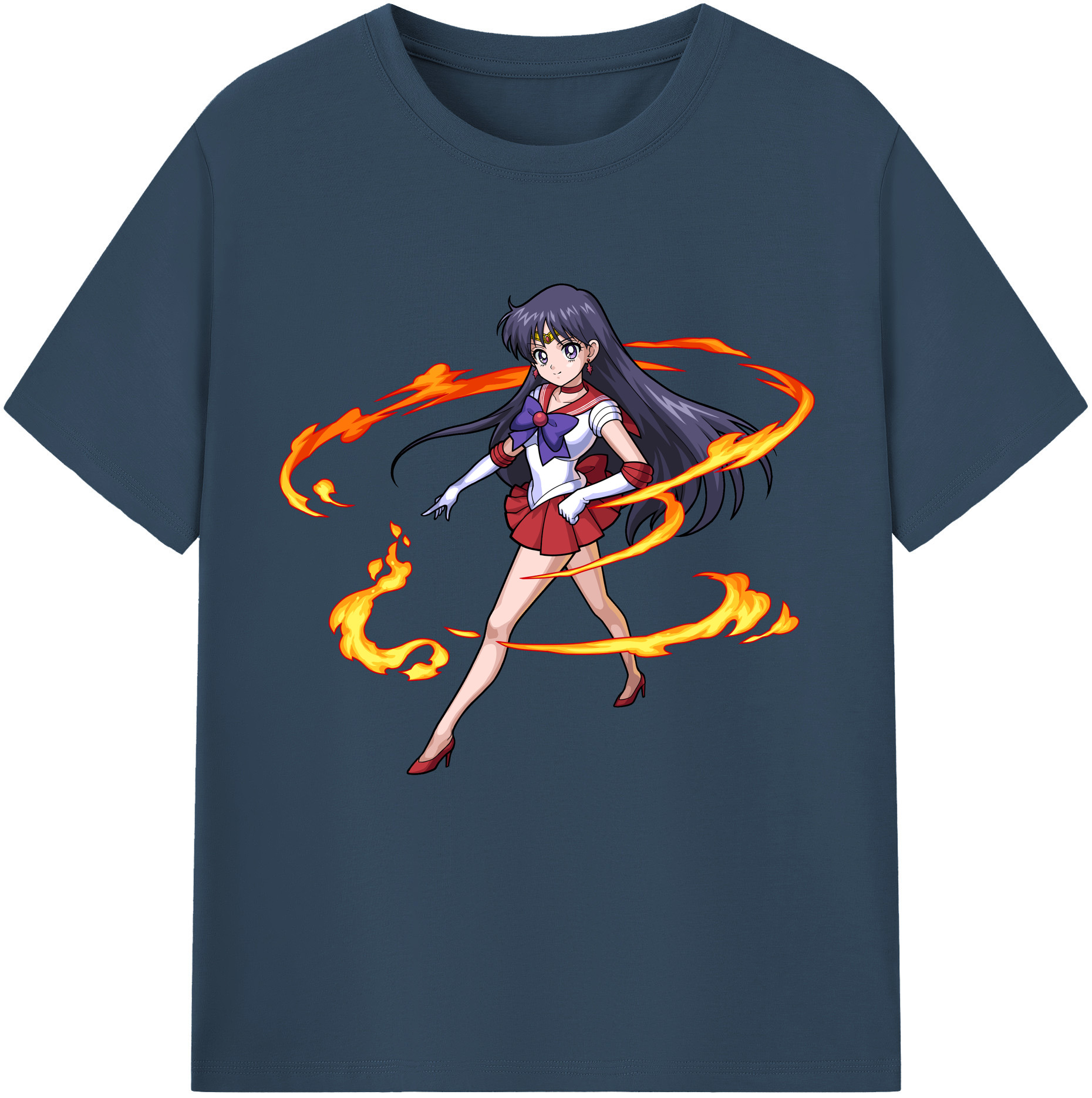 （画像用） 美少女戦士セーラームーン 火野レイ ひの レイ Sailor Moon Hino Rei （セーラーマーズ,Sailor Mars） レディースカジュアルプリントTシャツ（綿100％）