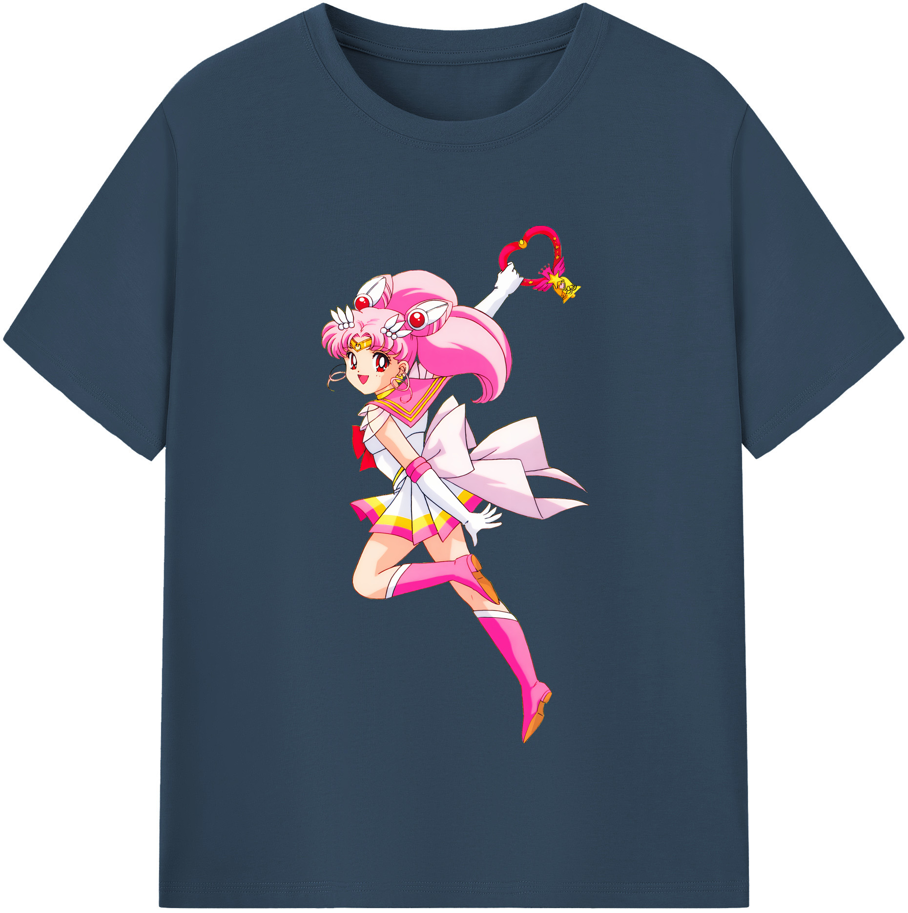 （画像用） 美少女戦士セーラームーン ちびうさ Sailor Moon Chibiusa Tsukino Usagi Small Lady Serenity レディースカジュアルプリントTシャツ（綿100％）
