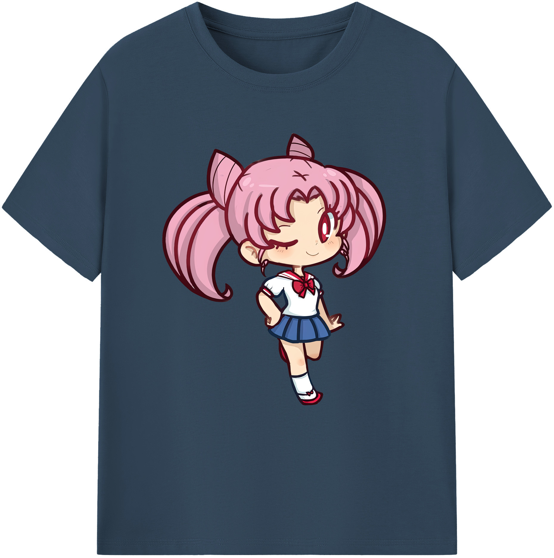 （画像用） 美少女戦士セーラームーン ちびうさ Sailor Moon Chibiusa Tsukino Usagi Small Lady Serenity レディースカジュアルプリントTシャツ（綿100％）