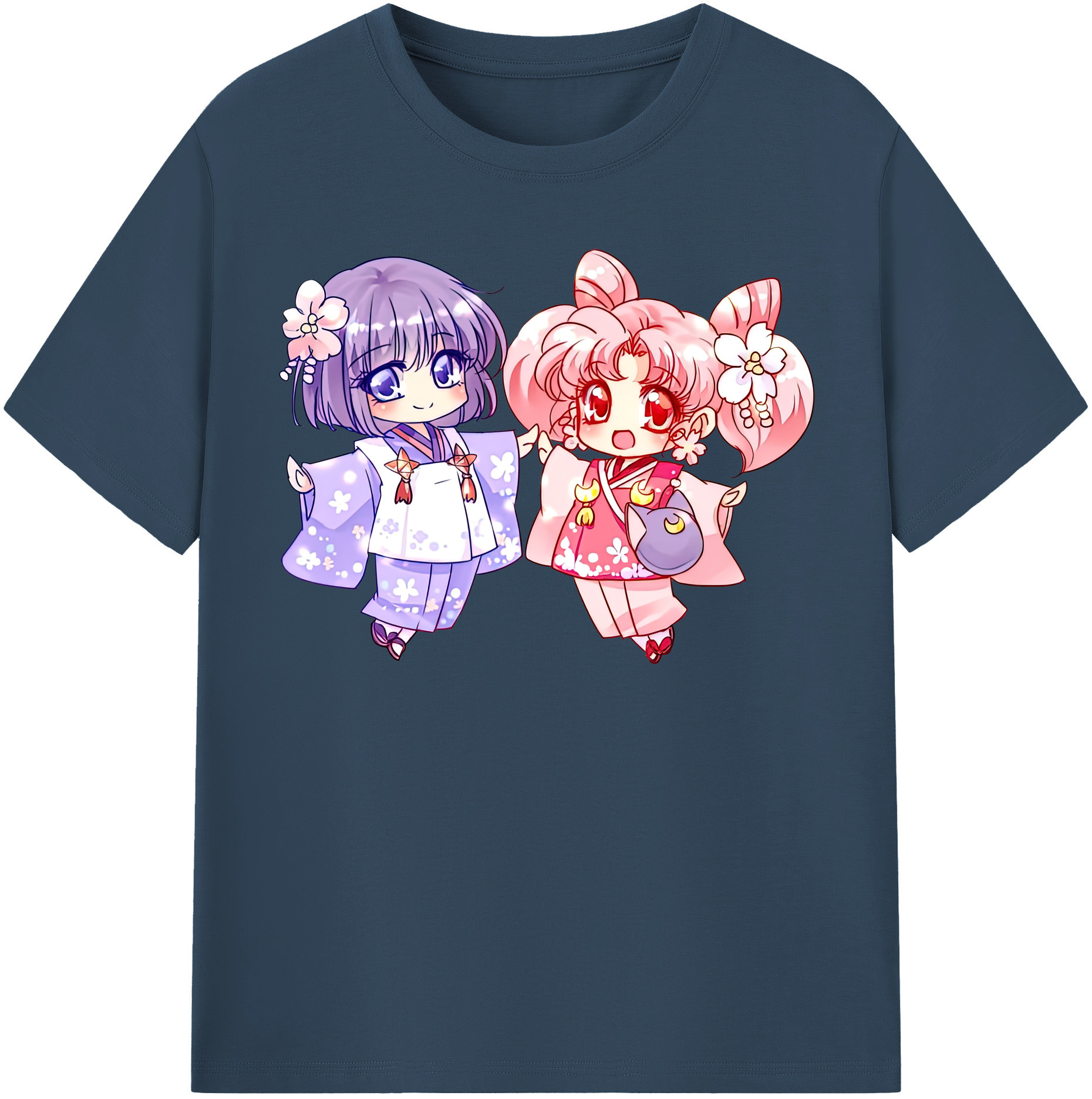 （画像用） 美少女戦士セーラームーン ちびうさ Sailor Moon Chibiusa Tsukino Usagi Small Lady Serenity レディースカジュアルプリントTシャツ（綿100％）