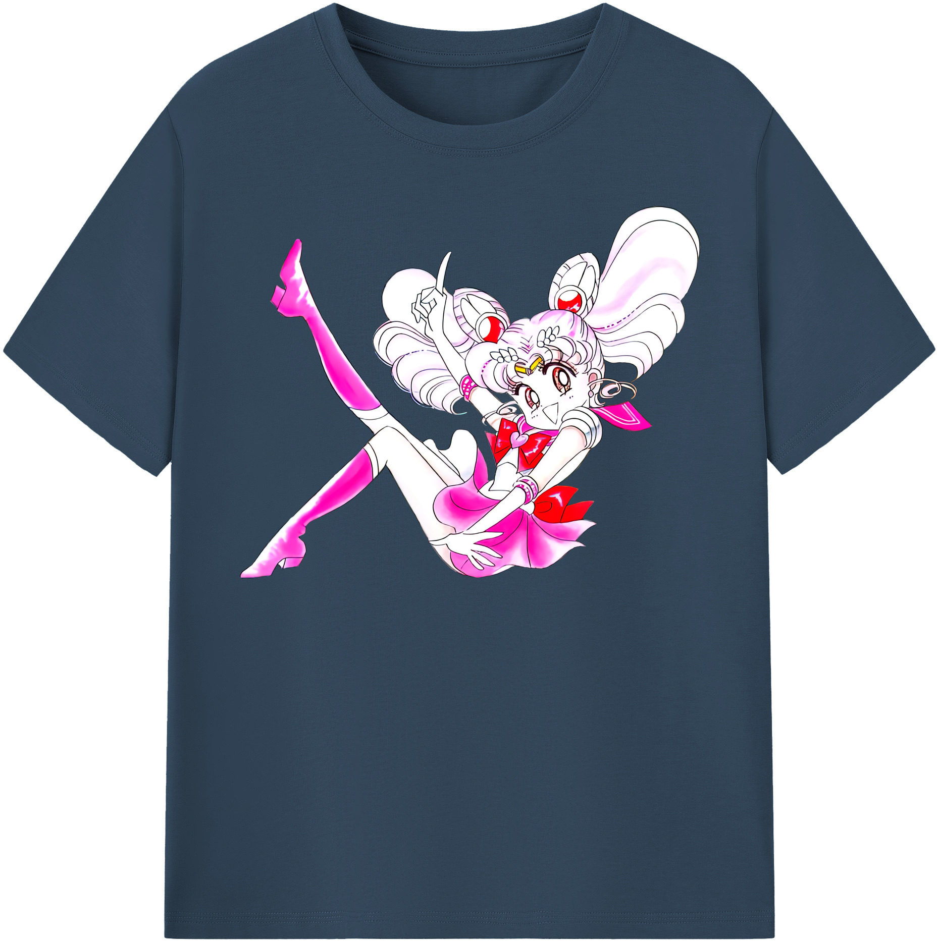（画像用） 美少女戦士セーラームーン ちびうさ Sailor Moon Chibiusa Tsukino Usagi Small Lady Serenity レディースカジュアルプリントTシャツ（綿100％）