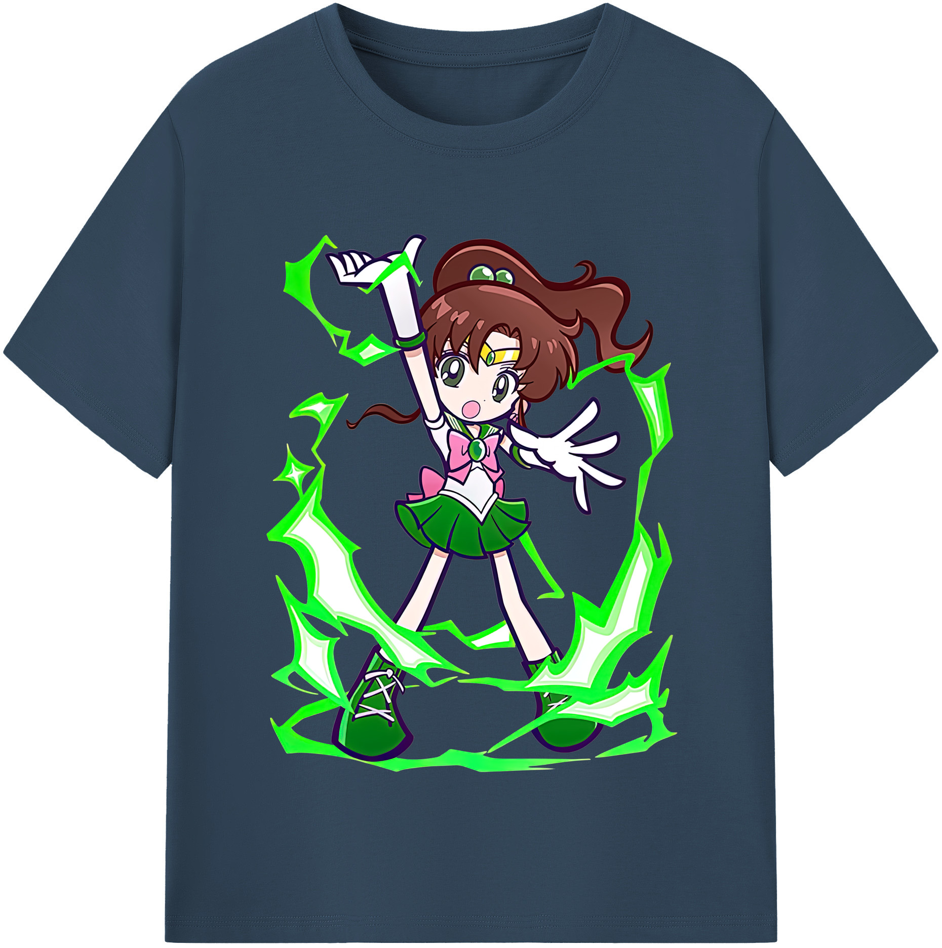 （画像用） 美少女戦士セーラームーン 木野 まこと きの まこと Sailor Moon Kino Makoto （セーラージュピター；Sailor Jupiter） レディースカジュアルプリントTシャツ（綿100％）