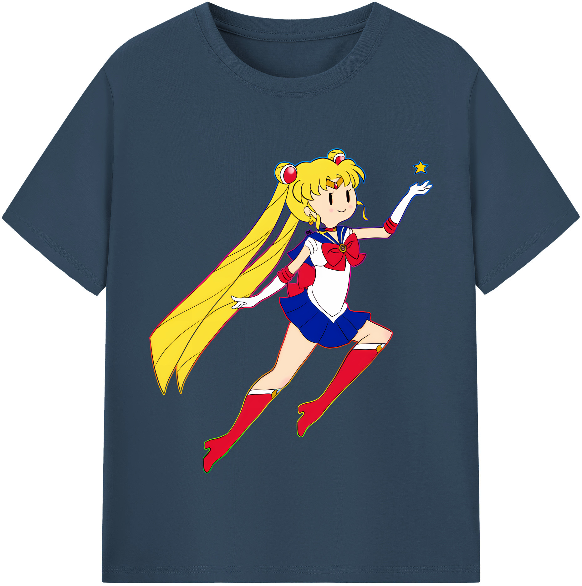 （画像用） 美少女戦士セーラームーン 月野 うさぎ つきの うさぎ Sailor Moon Tsukino Usagi レディースカジュアルプリントTシャツ（綿100％）