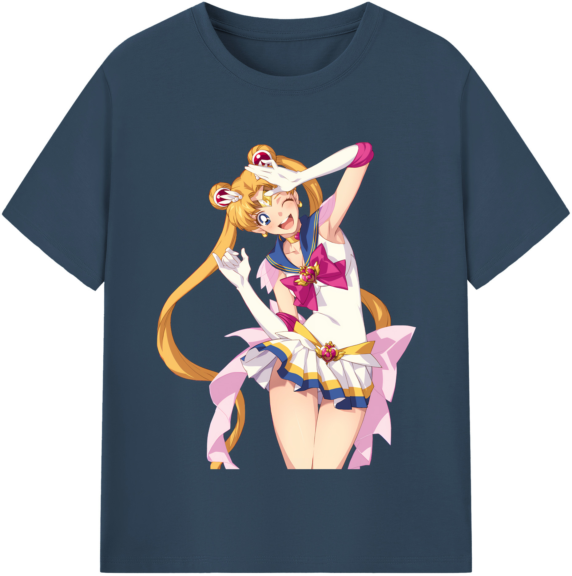 （画像用） 美少女戦士セーラームーン 月野 うさぎ つきの うさぎ Sailor Moon Tsukino Usagi レディースカジュアルプリントTシャツ（綿100％）