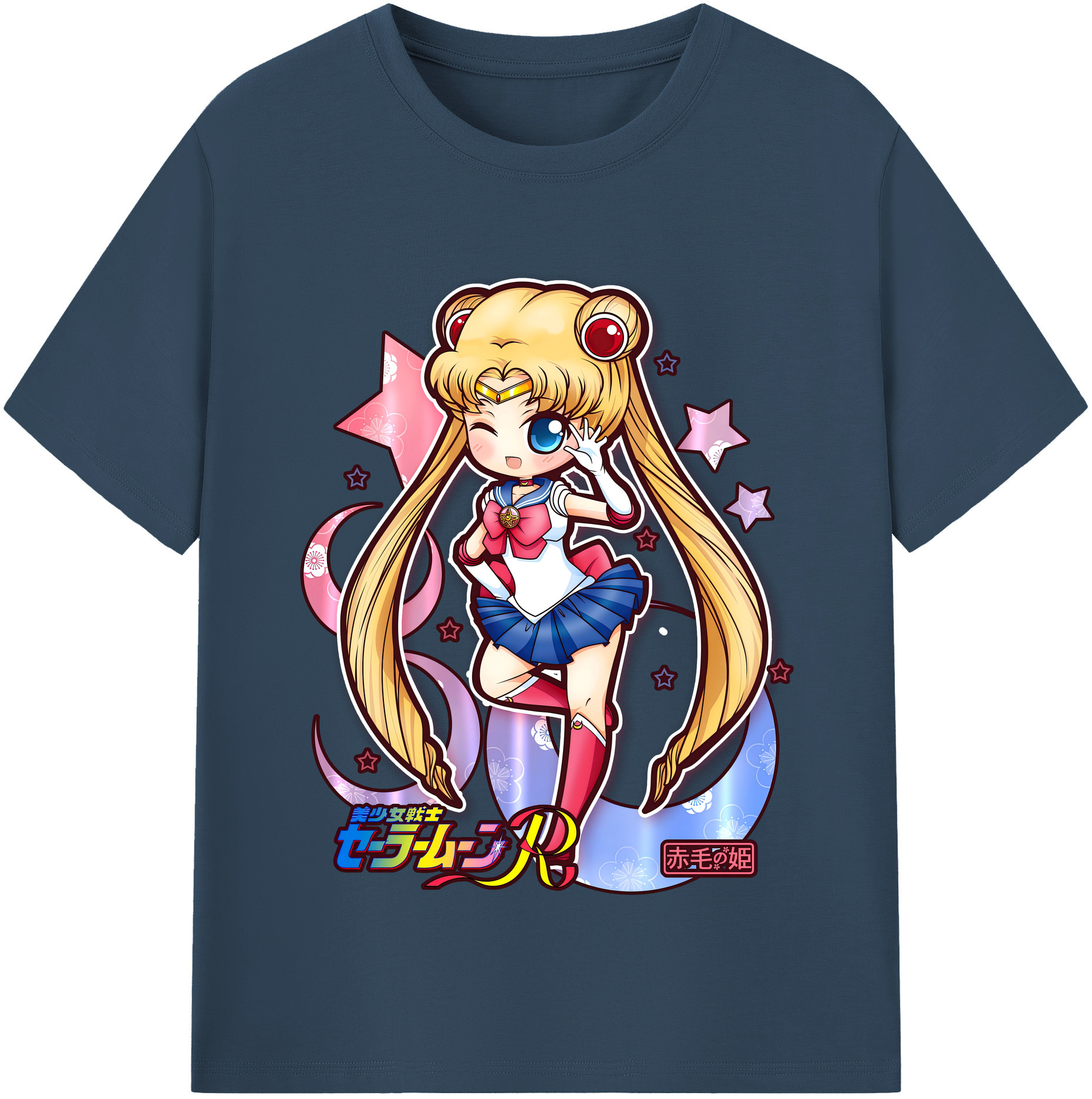 （画像用） 美少女戦士セーラームーン 月野 うさぎ つきの うさぎ Sailor Moon Tsukino Usagi レディースカジュアルプリントTシャツ（綿100％）