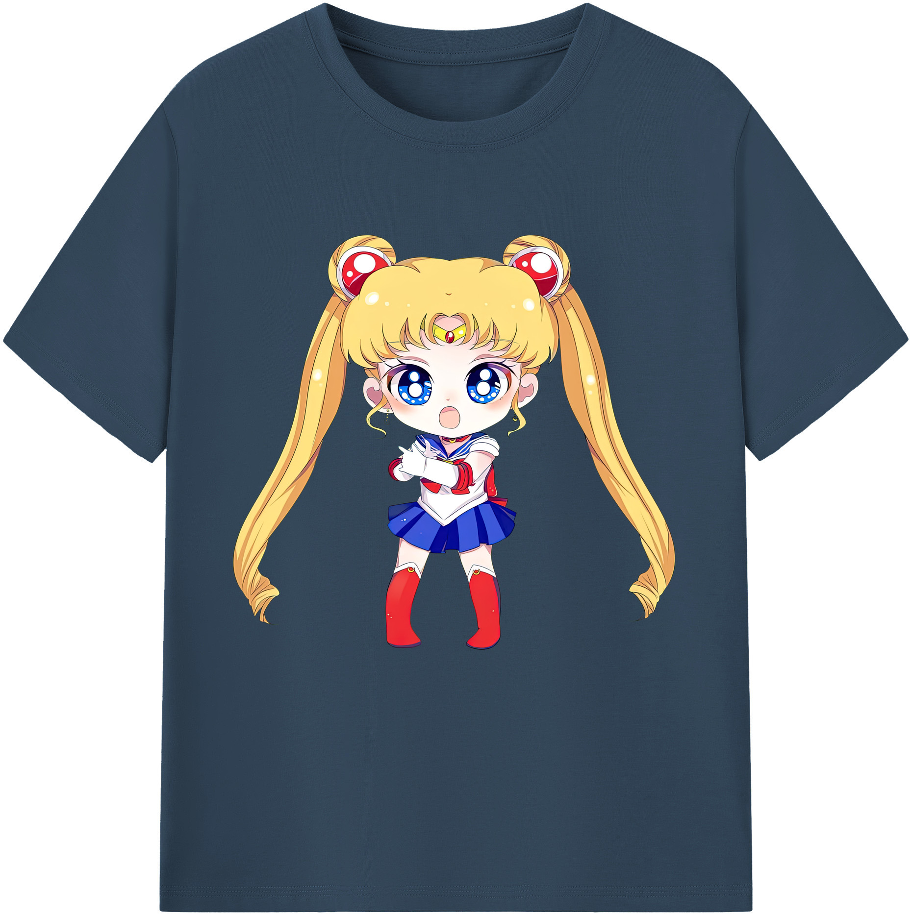 （画像用） 美少女戦士セーラームーン 月野 うさぎ つきの うさぎ Sailor Moon Tsukino Usagi レディースカジュアルプリントTシャツ（綿100％）