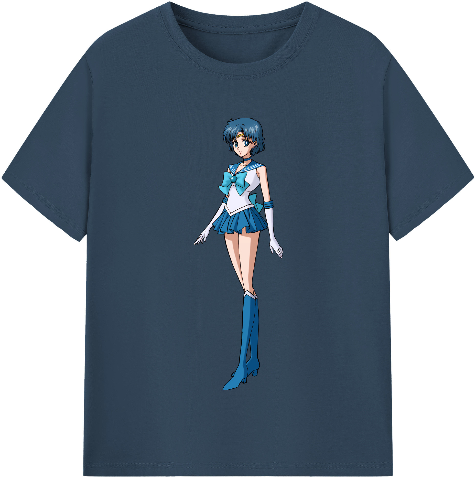 （画像用） 美少女戦士セーラームーン 水野 亜美 みずの あみ Sailor Moon Mizuno Ami レディースカジュアルプリントTシャツ（綿100％）