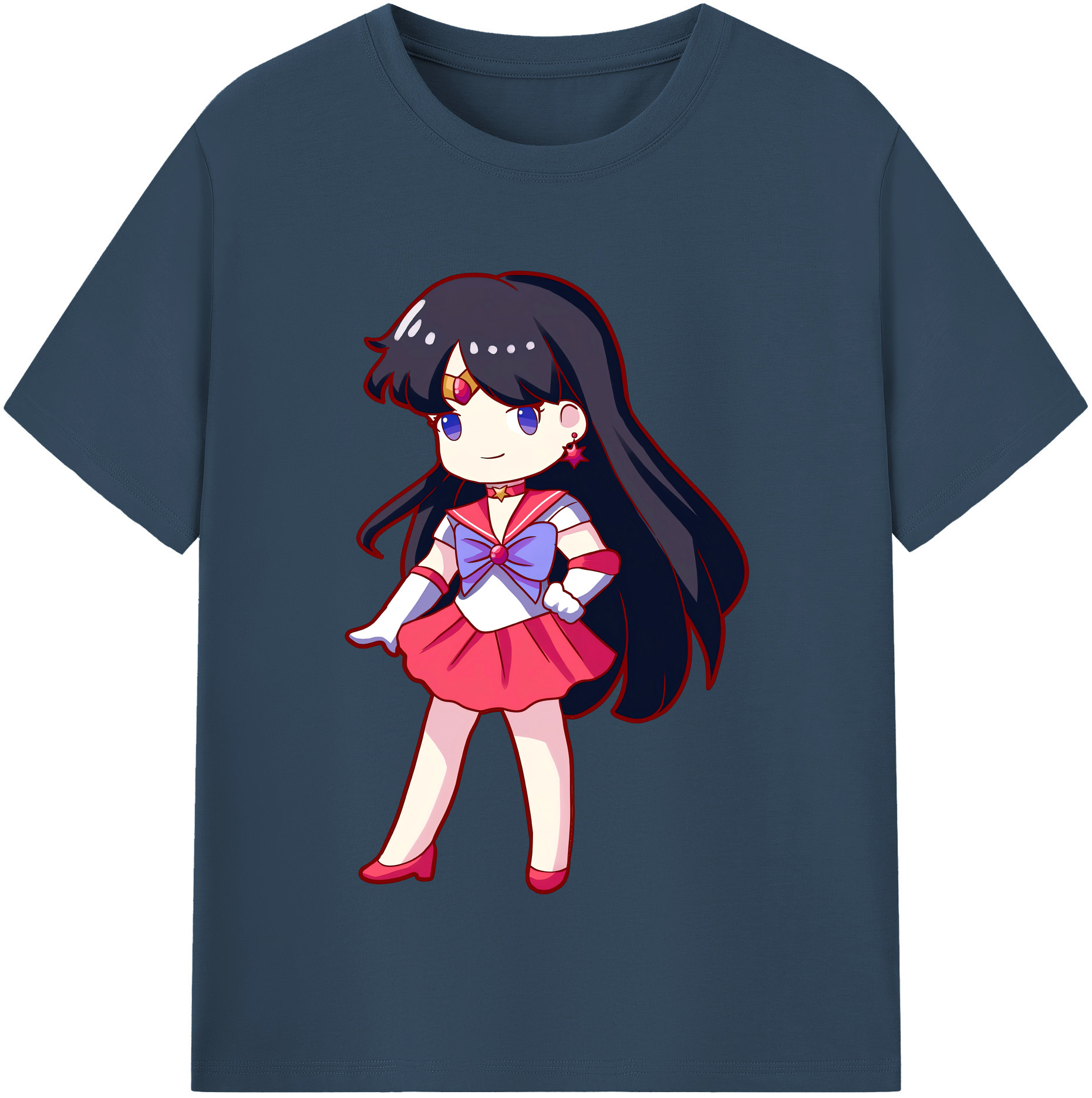 （画像用） 美少女戦士セーラームーン 火野レイ ひの レイ Sailor Moon Hino Rei （セーラーマーズ,Sailor Mars） レディースカジュアルプリントTシャツ（綿100％）
