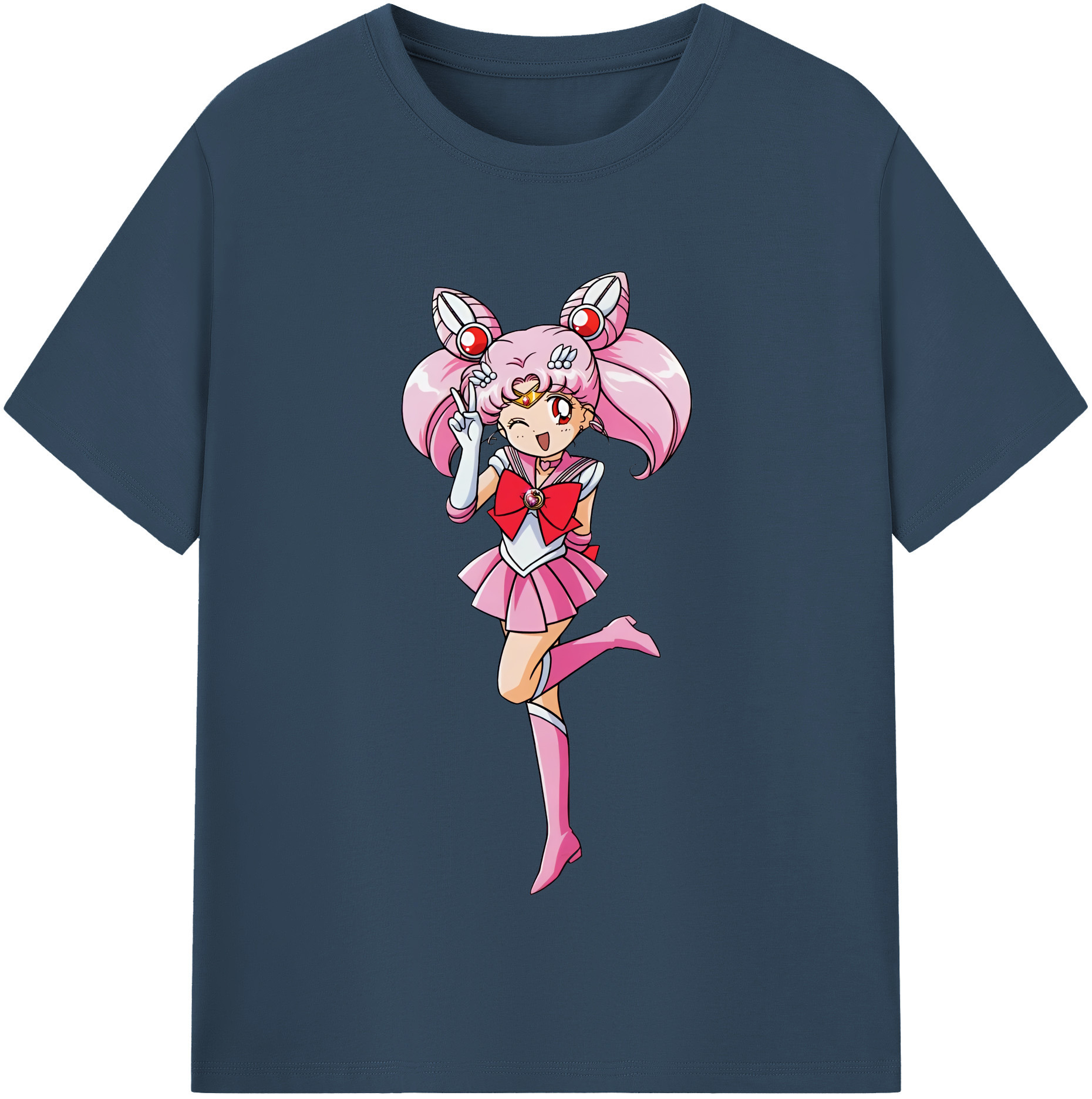 （画像用） 美少女戦士セーラームーン ちびうさ Sailor Moon Chibiusa Tsukino Usagi Small Lady Serenity レディースカジュアルプリントTシャツ（綿100％）